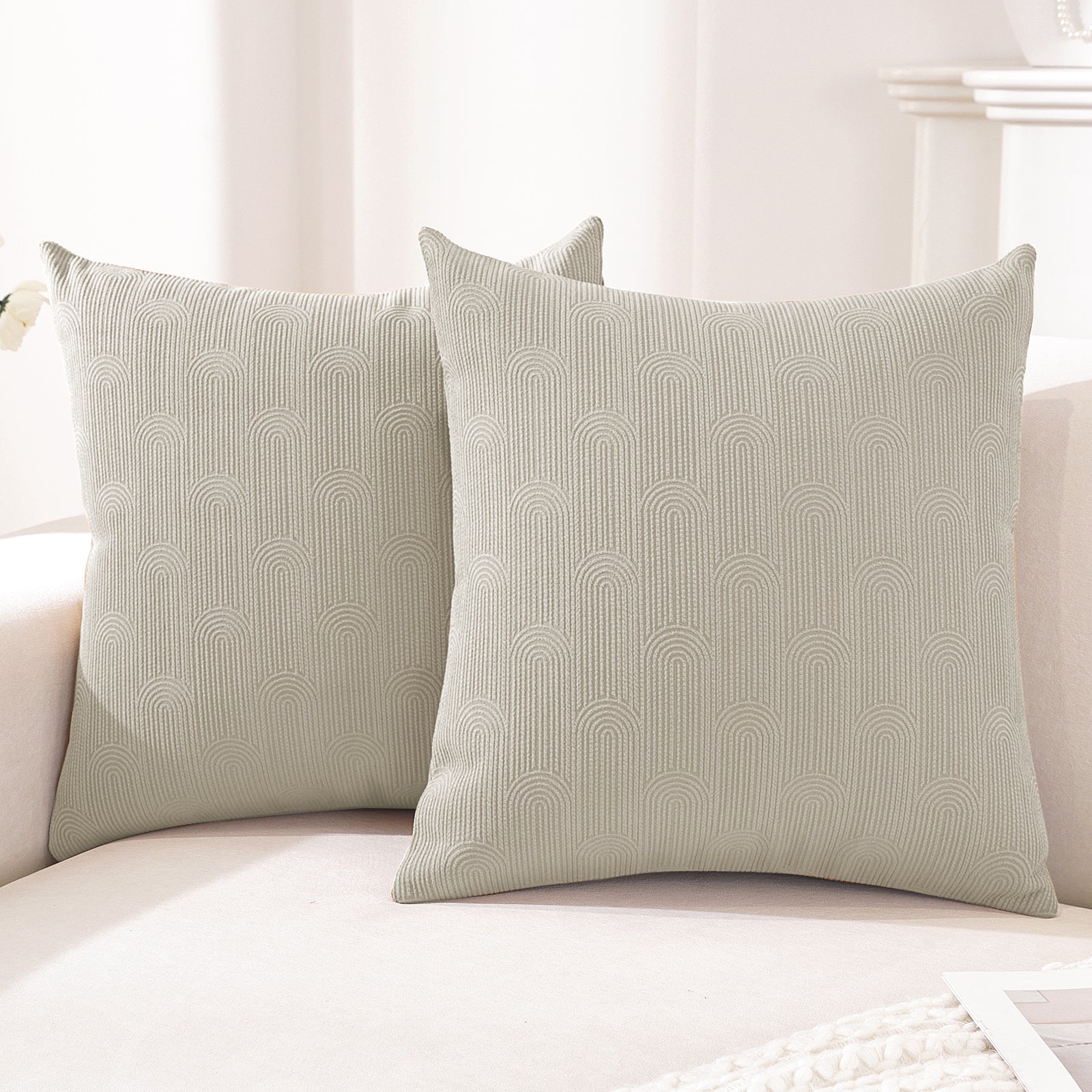 Ystyle Cushion Covers, 50 x 50 cm, Set of 2, Cushions for Sofa with Invisible Zip, Soft Cushion Cover, Modern, Washable, for Chair Bed, Living Room, Bedroom