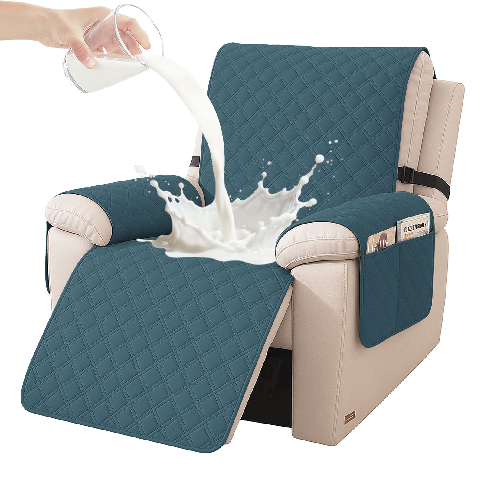 YSTYLE Waterproof Armchair Cover with Pockets and Non Slip Backing-YSTYLE