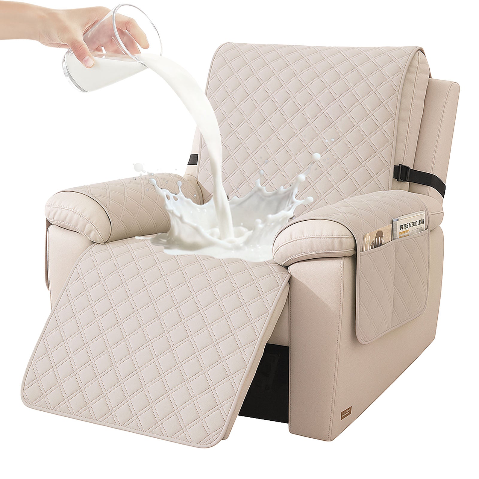 YSTYLE Waterproof Armchair Cover with Pockets and Non Slip Backing-YSTYLE