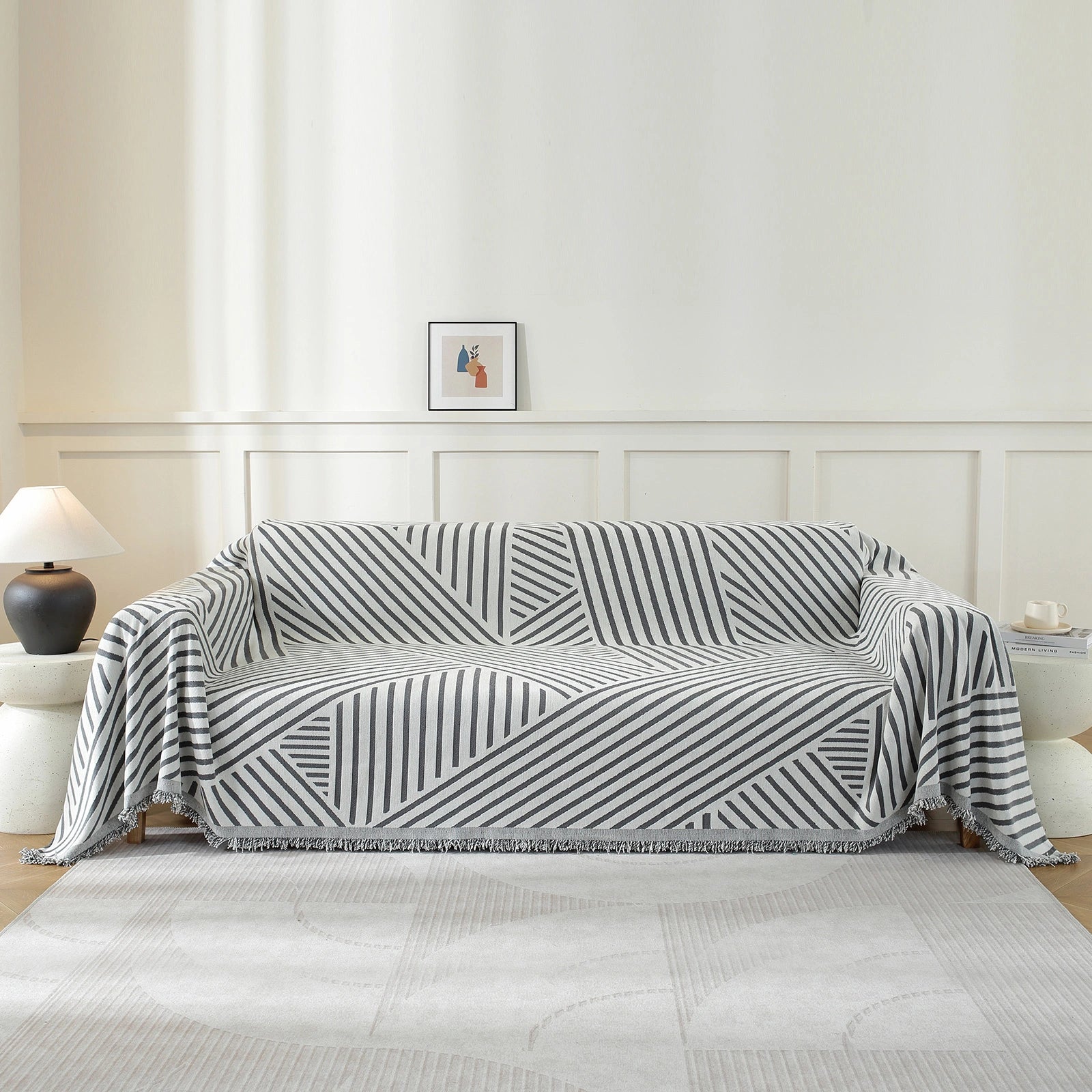 Manta de sofá para 4 personas YSTYLE, cobertura completa, resistente a las manchas, línea de diseño para todas las estaciones. 