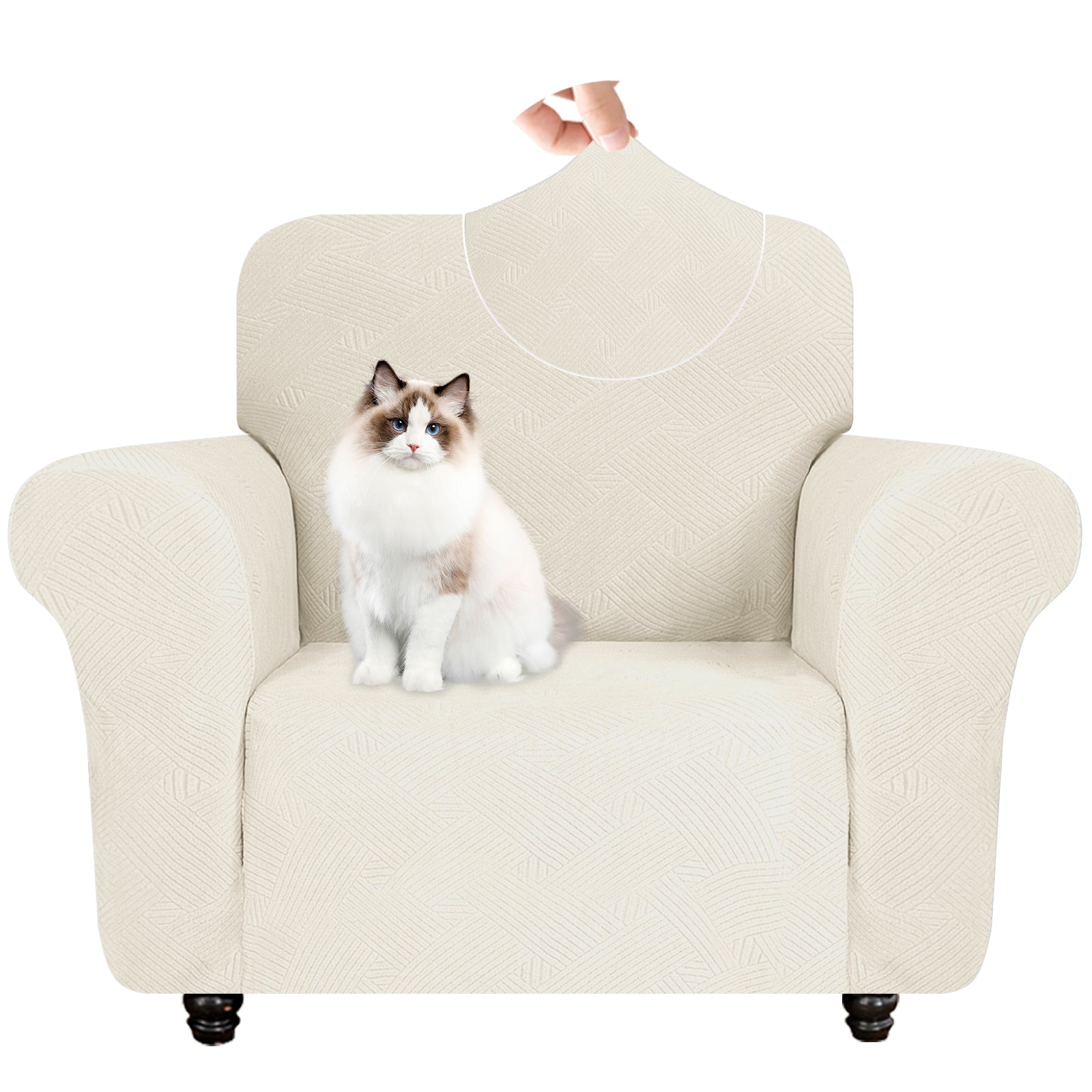 YSTYLE High Stretch 1 Seater Armchair Cover Anti Slip Washable-YSTYLE