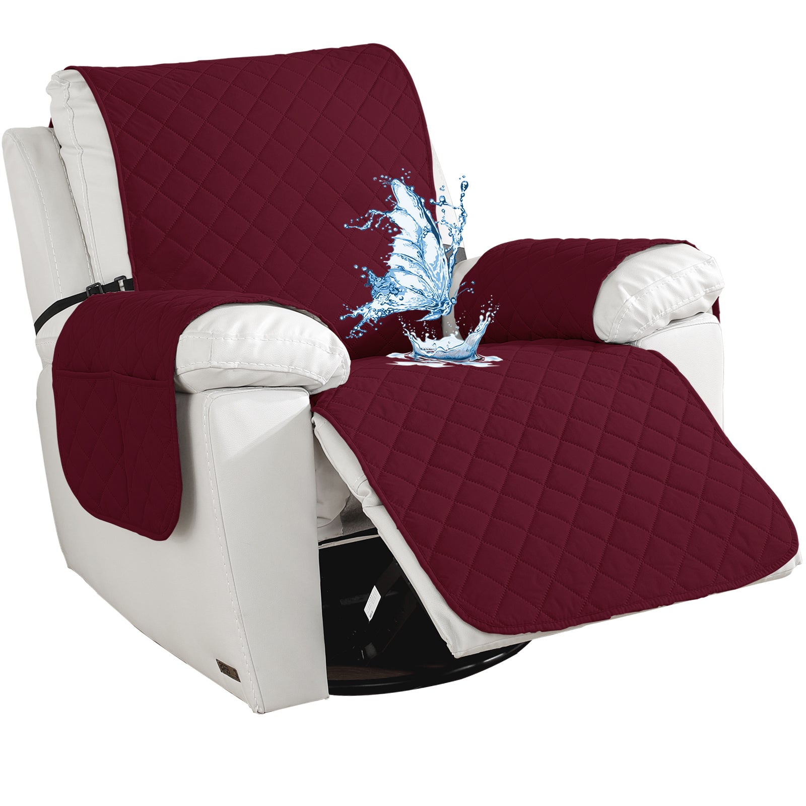 Waterproof 1 Seater Armchair Cover with Non-Slip Backing and Pockets