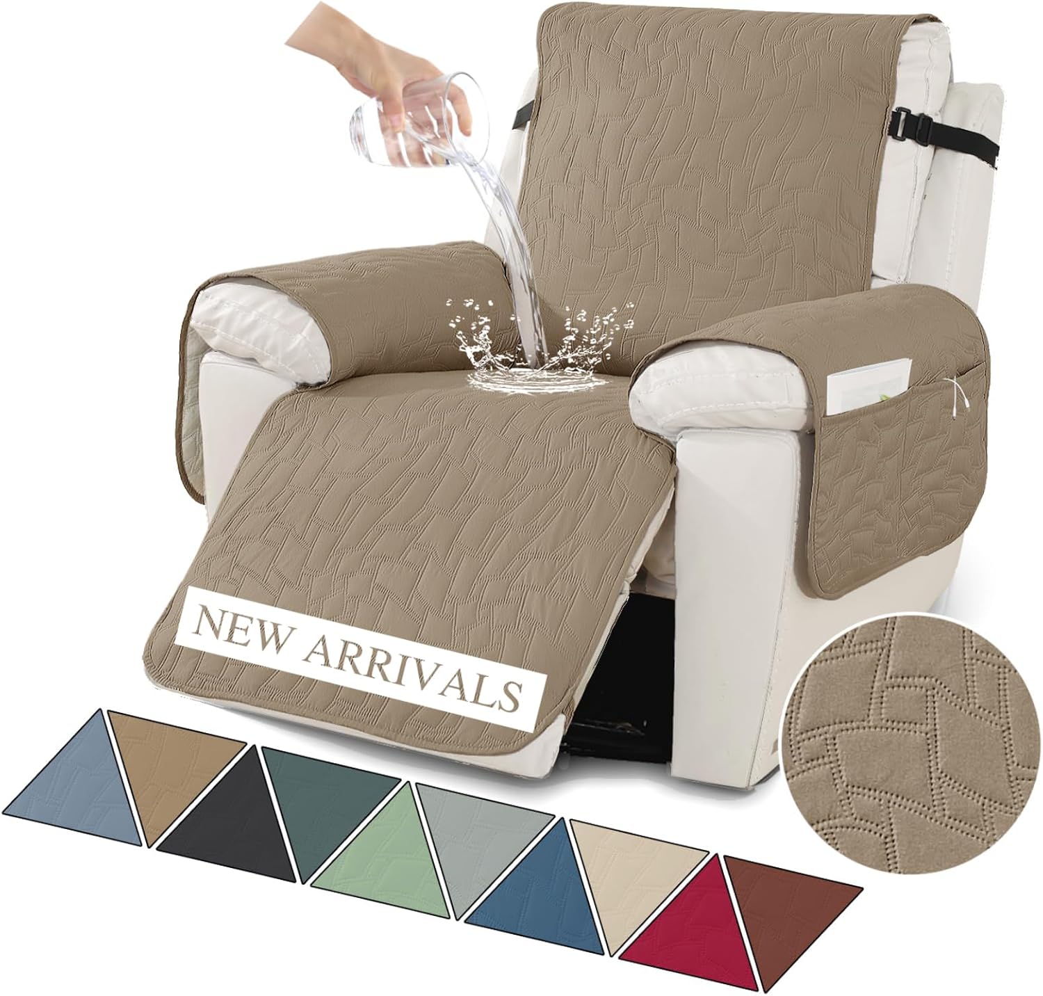 Ystyle 100% Waterproof Recliner Chair Cover Stretch Couch Cover for Recliner Chair Washable Slipcover Furniture Protector