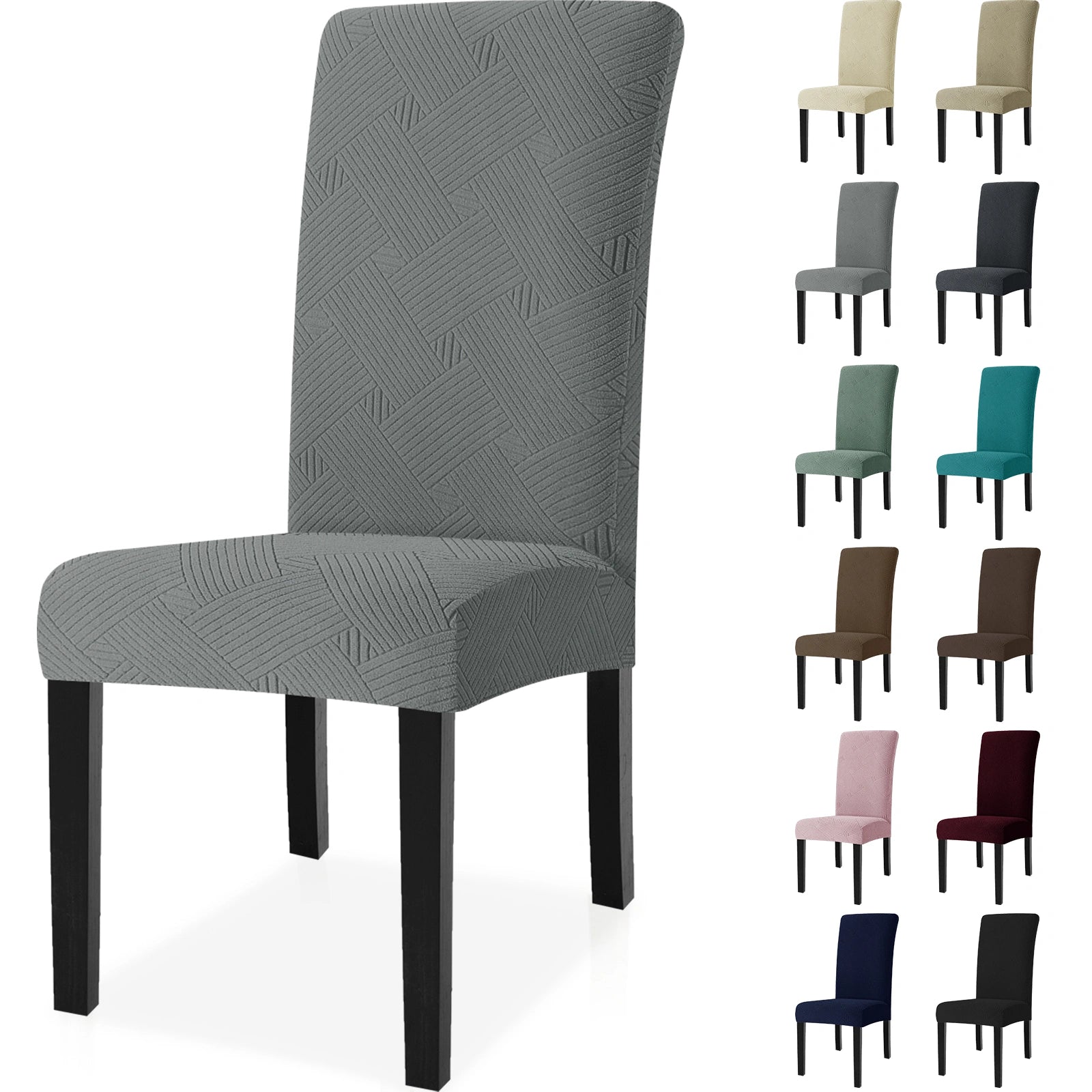 YSTYLE 6 piezas de fundas para sillas, elásticas, amigables con mascotas, sin arrugas, funda para silla de comedor - Patrón entrelazado