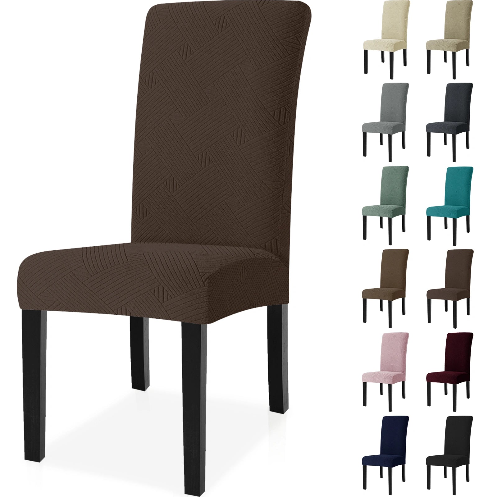 YSTYLE 6 piezas de fundas para sillas, elásticas, amigables con mascotas, sin arrugas, funda para silla de comedor - Patrón entrelazado