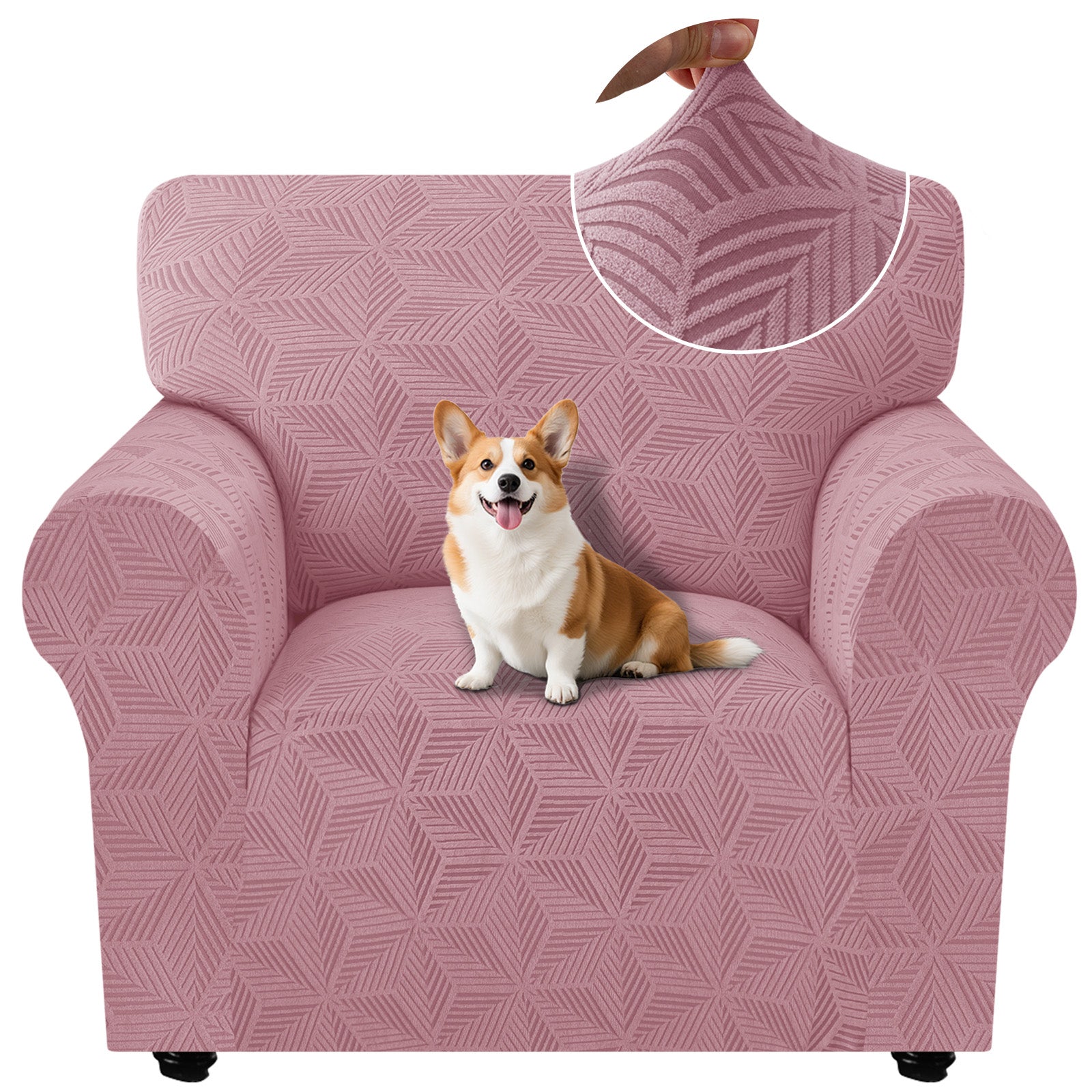 Ystyle 1-Seater Sofa Cover with Armrests, Stretch Sofa Cover, Universal Anti-Scratch Sofa Cover for Cats and Dogs, Non-Slip Sofa Cover, Washable Stain-Resistant Sofa Cover