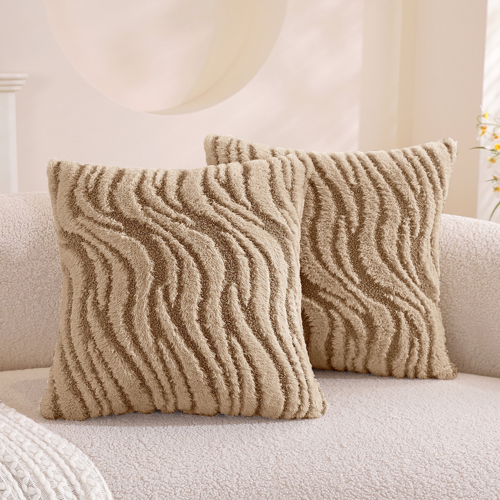 YSTYLE Throw Pillow Covers Super Soft Fuzzy Cushion Cover