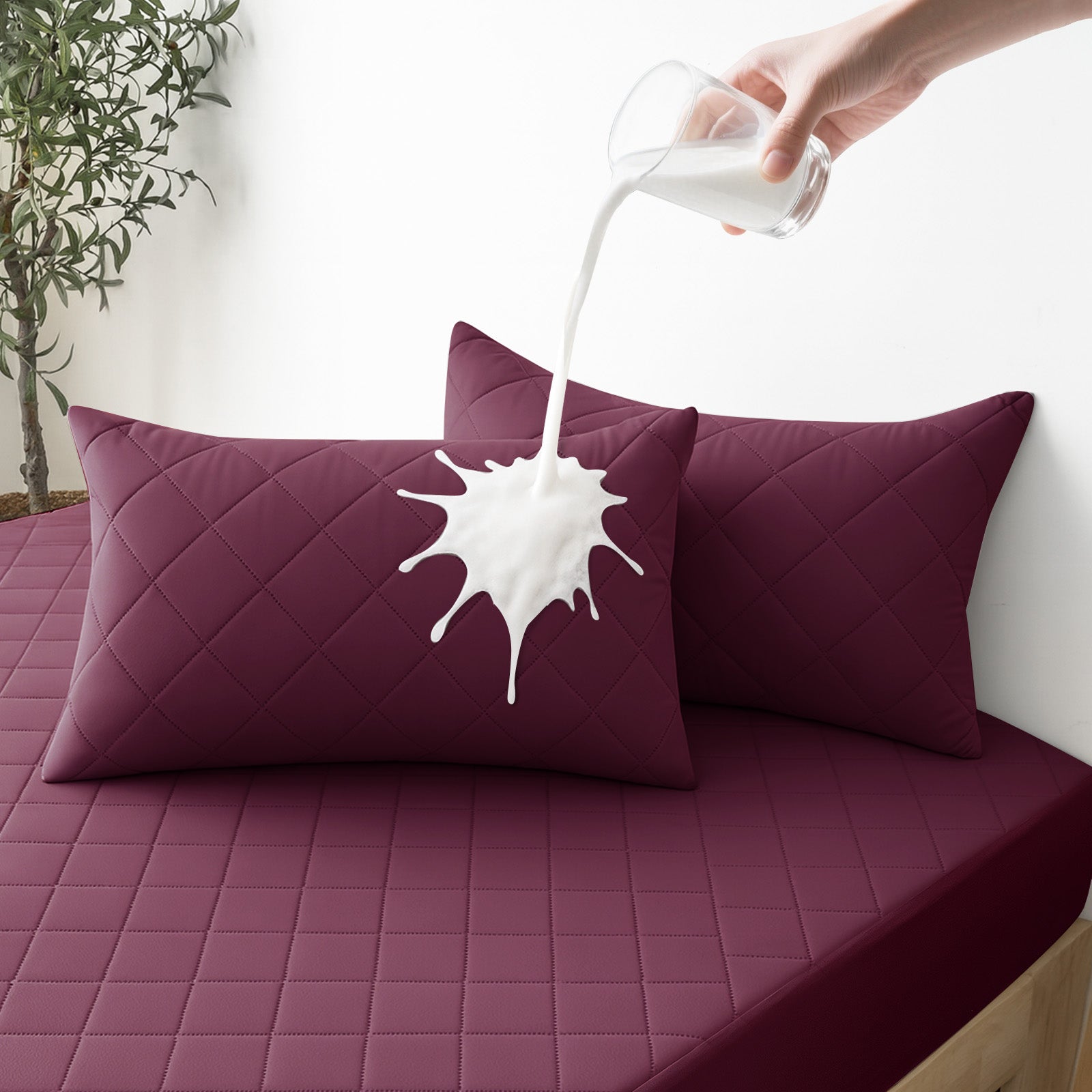 YSTYLE 2 Pieces Waterproof Bed Pillowcases 50x80cm Anti Mite-YSTYLE
