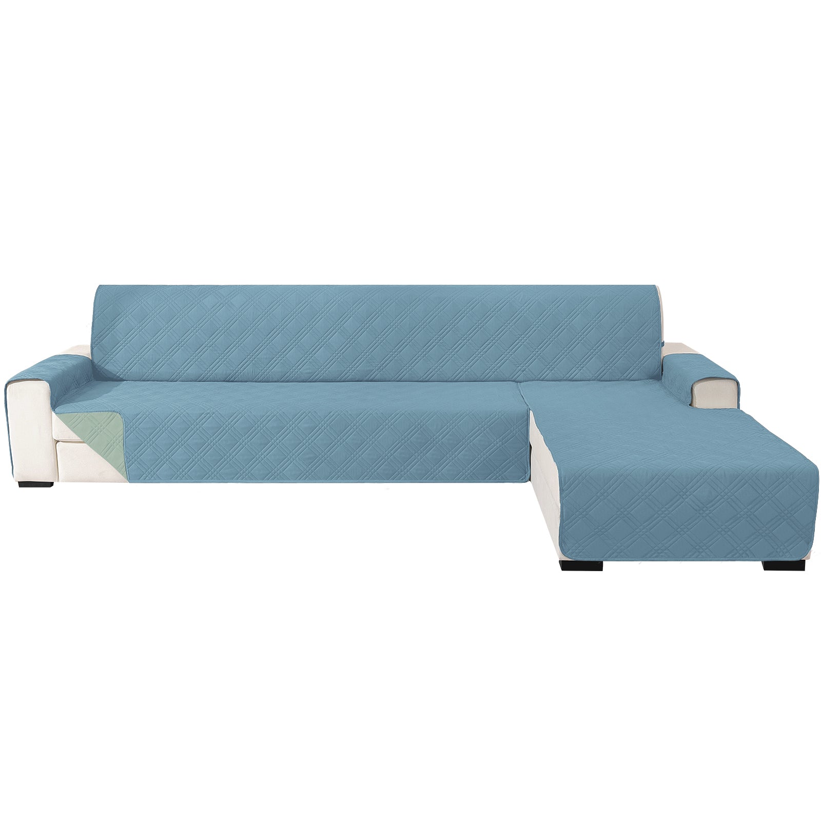 YSTYLE Reversible 4 Seater Corner Sofa Cover Quilted Anti Slip-YSTYLE