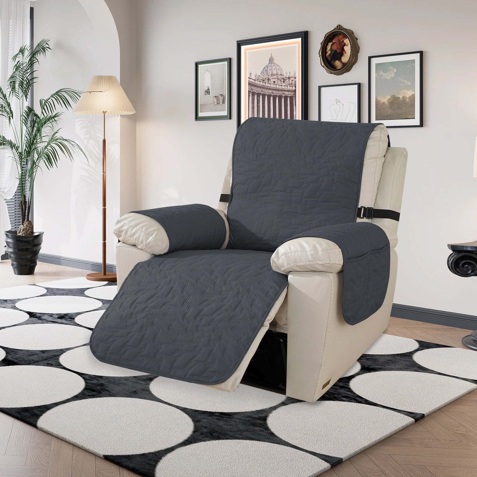 
YSTYLE 1 Asiento-Gran Cubierta de Sillón Reclinable – Impermeable, Antideslizante, Ajuste Elástico con Apoyabrazos