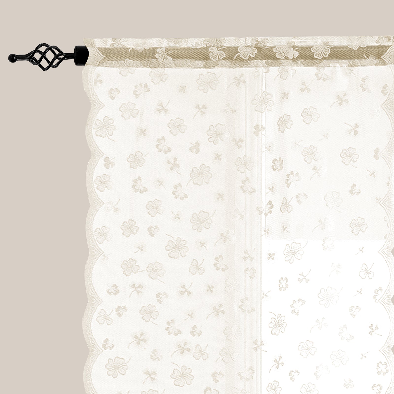 Ystyle 2 Panels Set, Semi-Sheer Indoor Curtains, 70x150cm, Classic Lace Voile Curtains with Rod Pocket, Lightweight