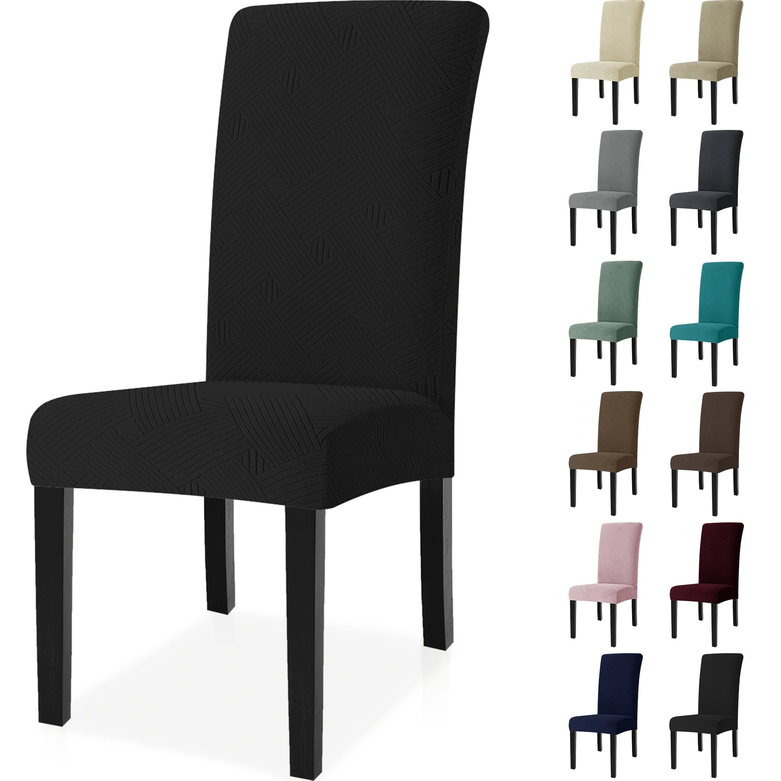YSTYLE 6 piezas de fundas para sillas, elásticas, amigables con mascotas, sin arrugas, funda para silla de comedor - Patrón entrelazado
