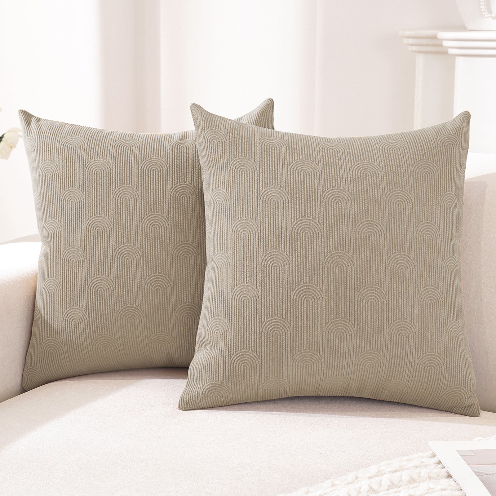 Ystyle Cushion Covers, 50 x 50 cm, Set of 2, Cushions for Sofa with Invisible Zip, Soft Cushion Cover, Modern, Washable, for Chair Bed, Living Room, Bedroom