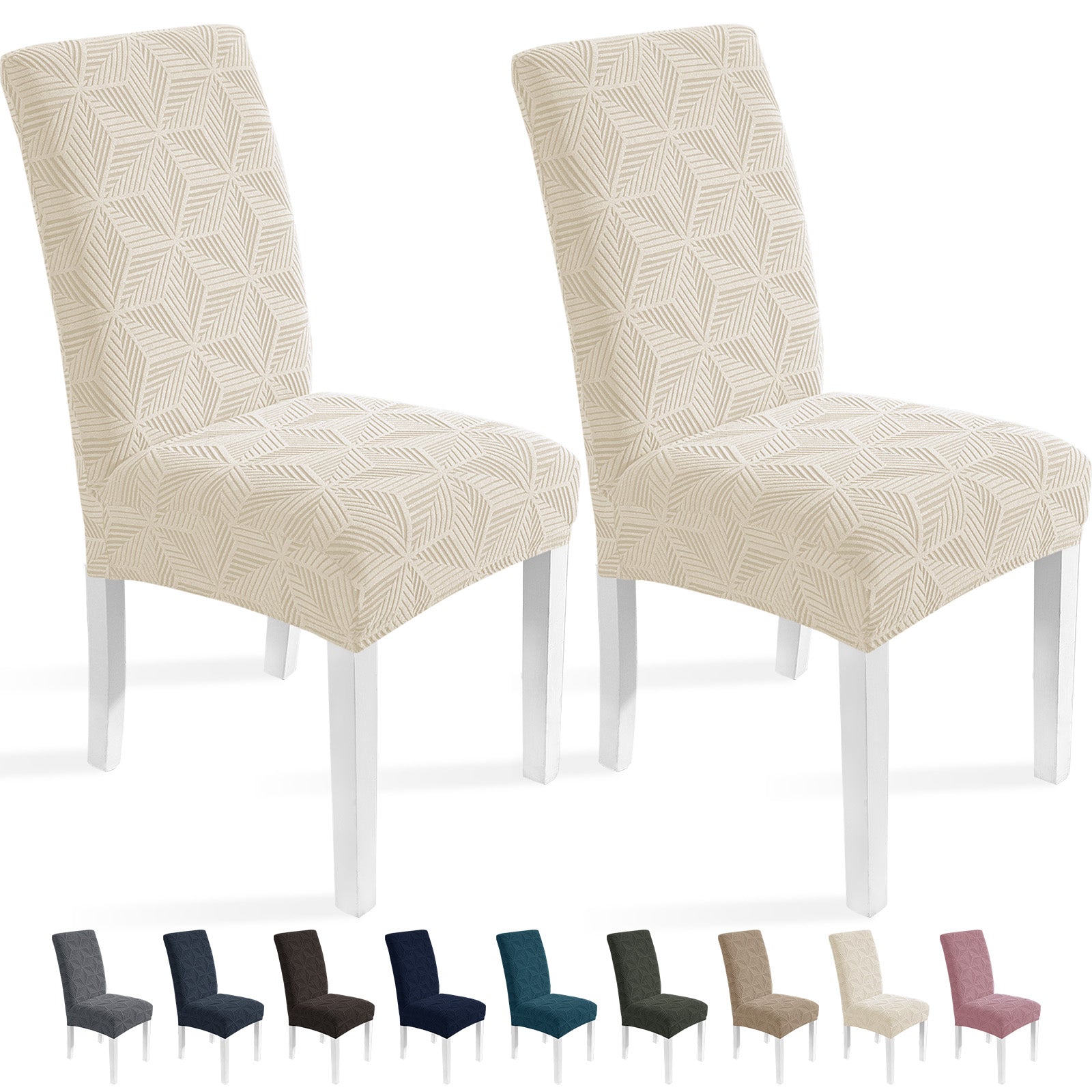 Ystyle 2-Piece Chair Covers with Backrest, Elastic Slipcovers, Universal Living Room Kitchen Chair Protectors, Cat Scratch-Resistant Modern Stain-Proof Dining Chair Covers