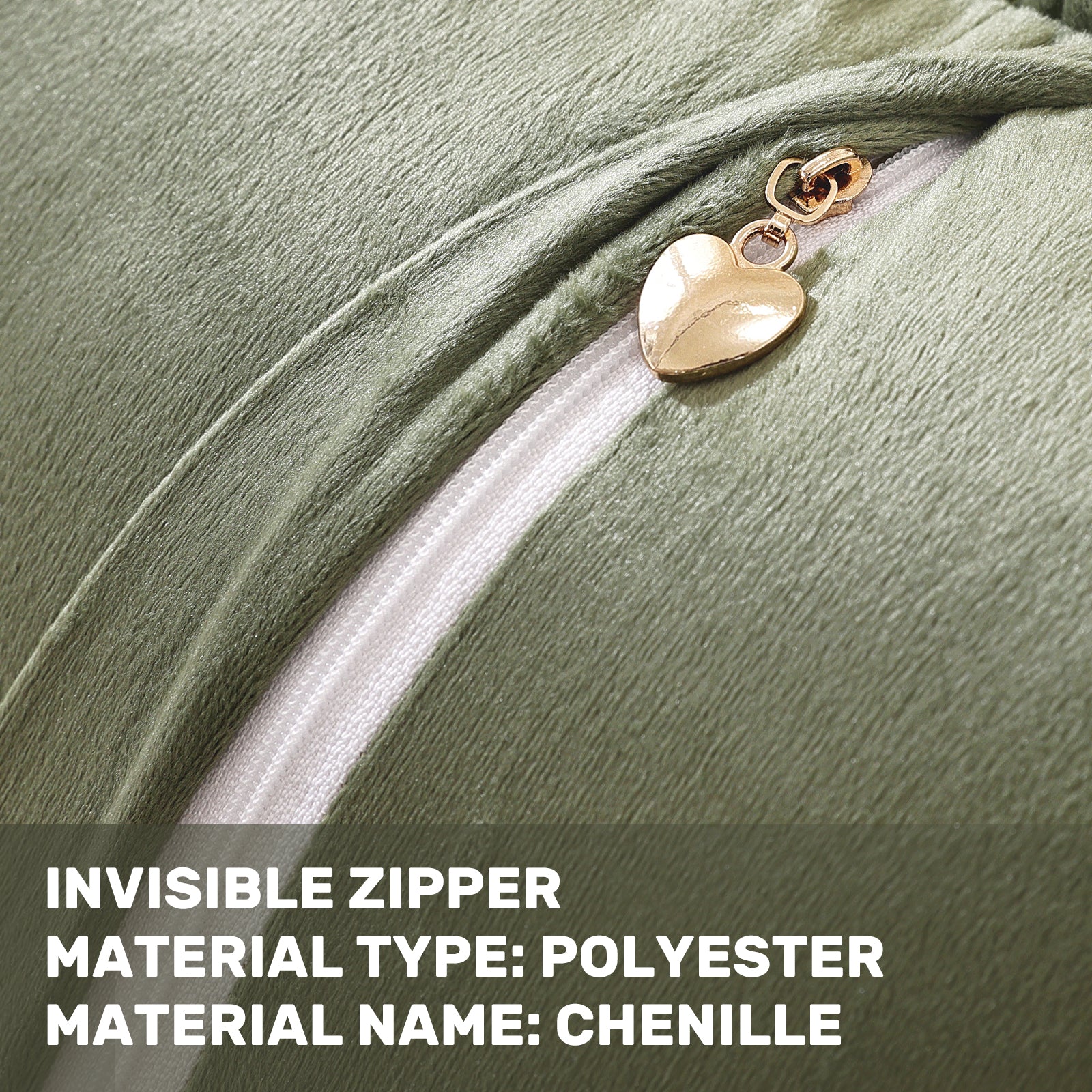 Ystyle Chenille Sofa Cushion Covers 60 x 60 cm, 2 Pieces, Soft Durable Cushion Cover, Sofa Cushion Cover with Corazón Shape, Elegant Decorative Pillowcase Living Room