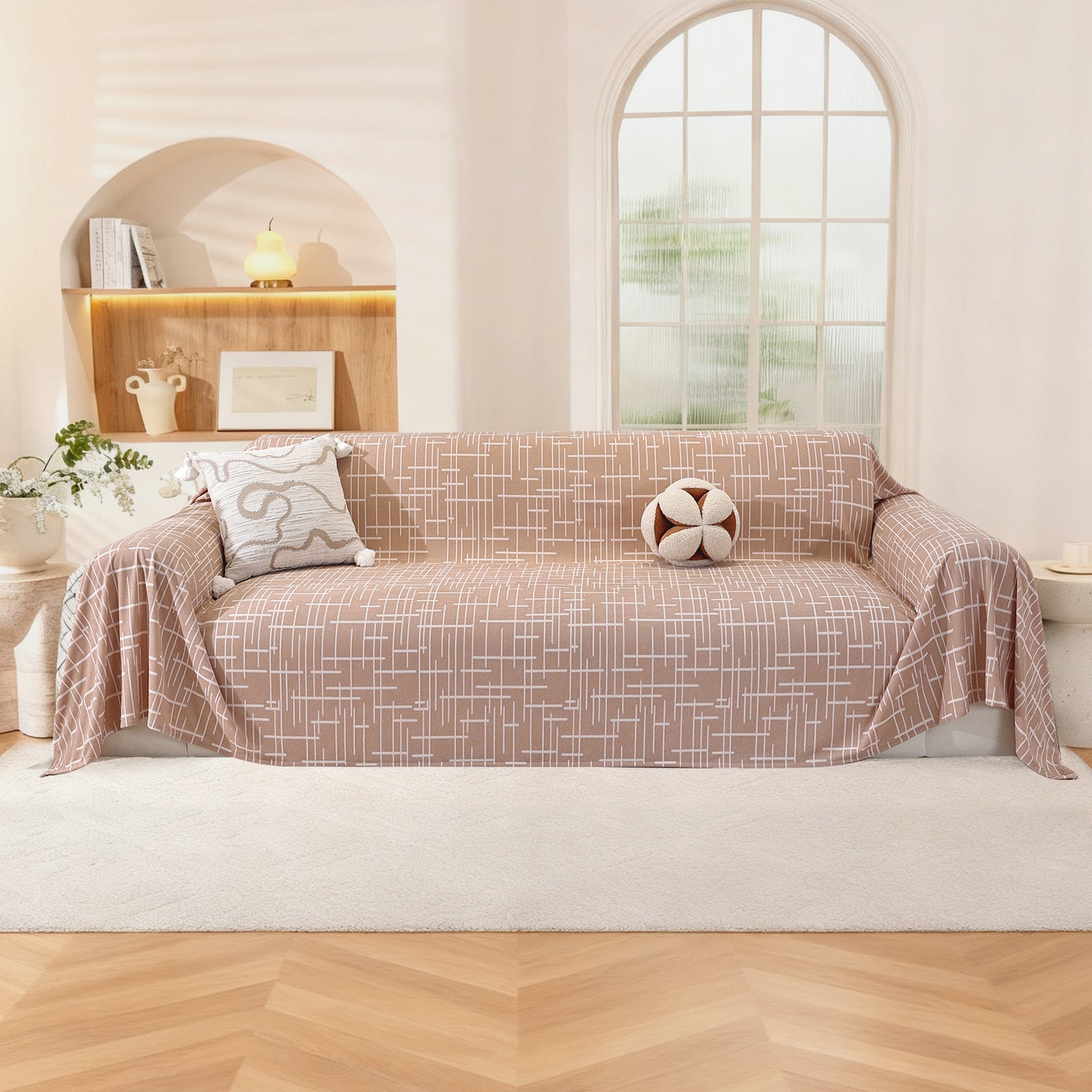 Ystyle 1-Seater  Sofa Cover with Armrests, 180x230 CM, Universal Sofa Protector, Decorative Armchair Slipcover, Ideal as Furniture Throw, Full-Cover Anti-Stain Sofa Sheet