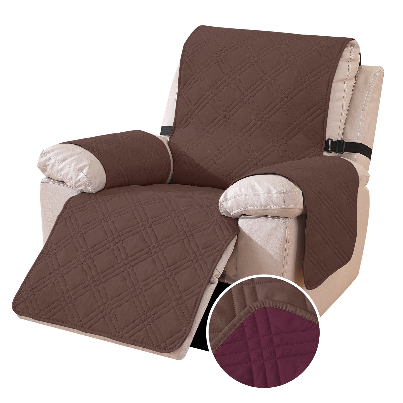 YSTYLE Reversible Reclining Armchair Cover with Armrests Anti Scratch-YSTYLE