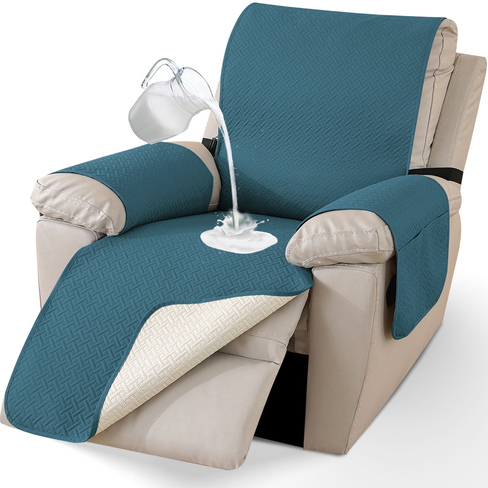 imperméable Armchair couverture with antidérapant Back and Side Pockets