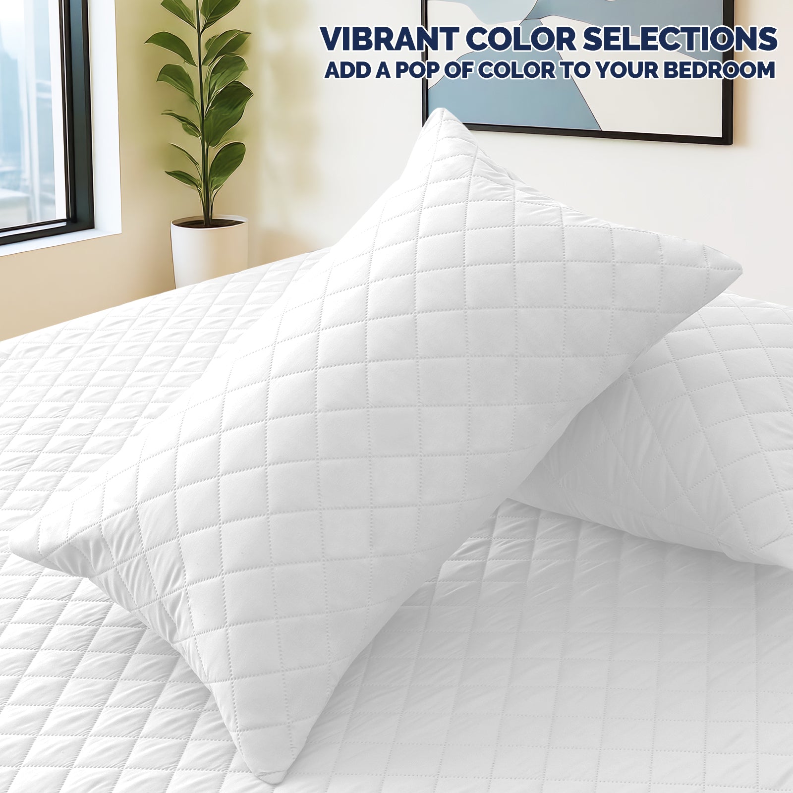 YSTYLE 2 Waterproof Pillowcases 50x80cm Breathable Anti Mite-YSTYLE