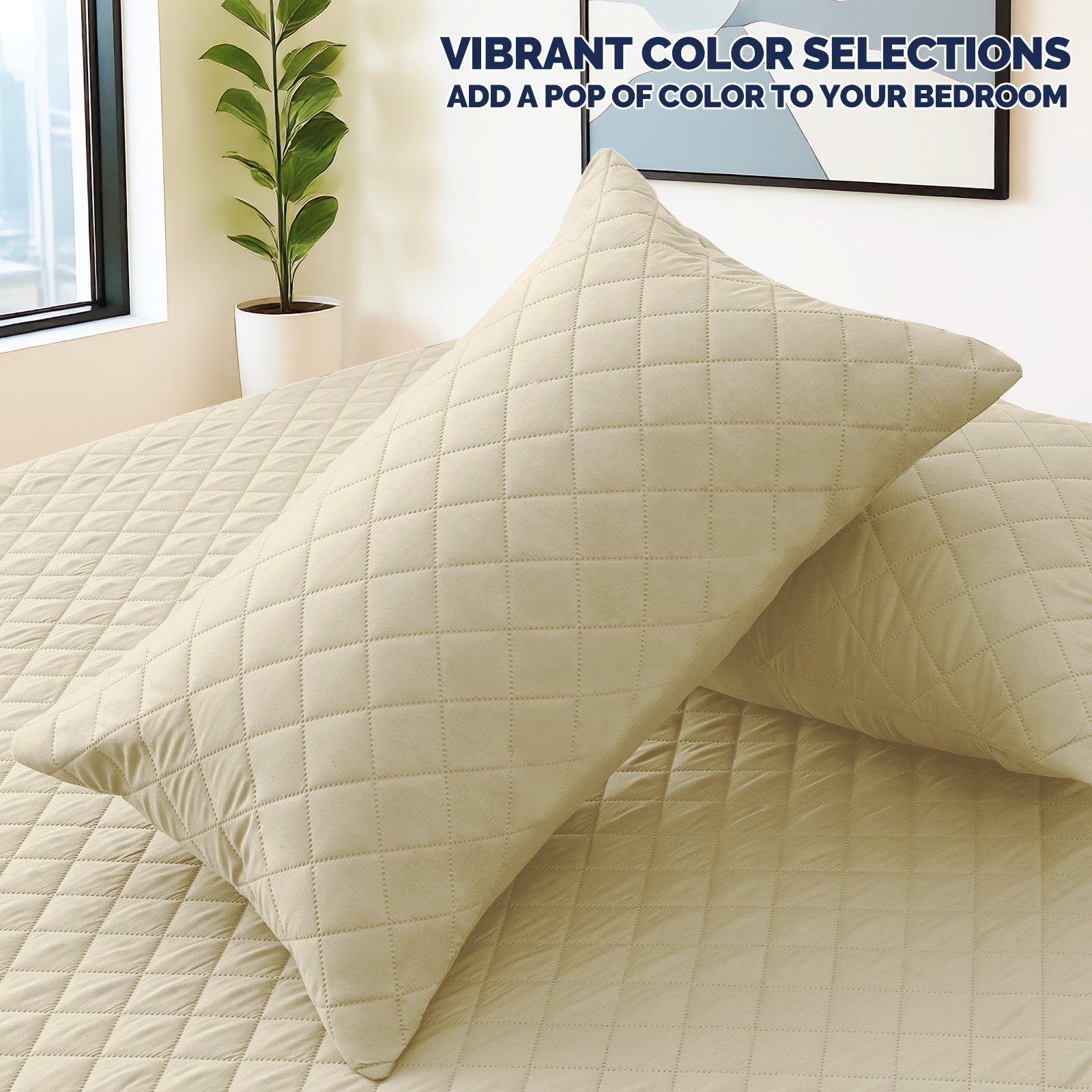 YSTYLE 2 Waterproof Pillowcases 50x80cm Breathable Anti Mite-YSTYLE