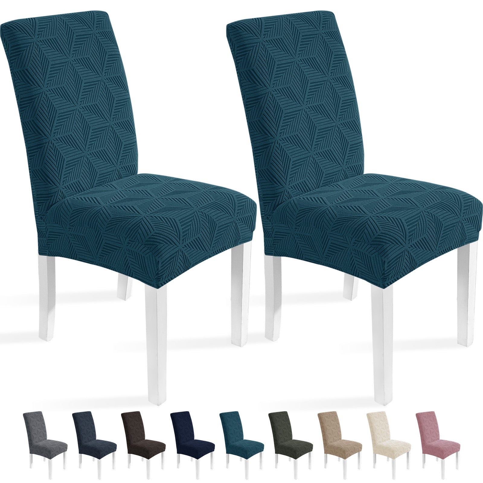 Ystyle 2-Piece Chair Covers with Backrest, Elastic Slipcovers, Universal Living Room Kitchen Chair Protectors, Cat Scratch-Resistant Modern Stain-Proof Dining Chair Covers