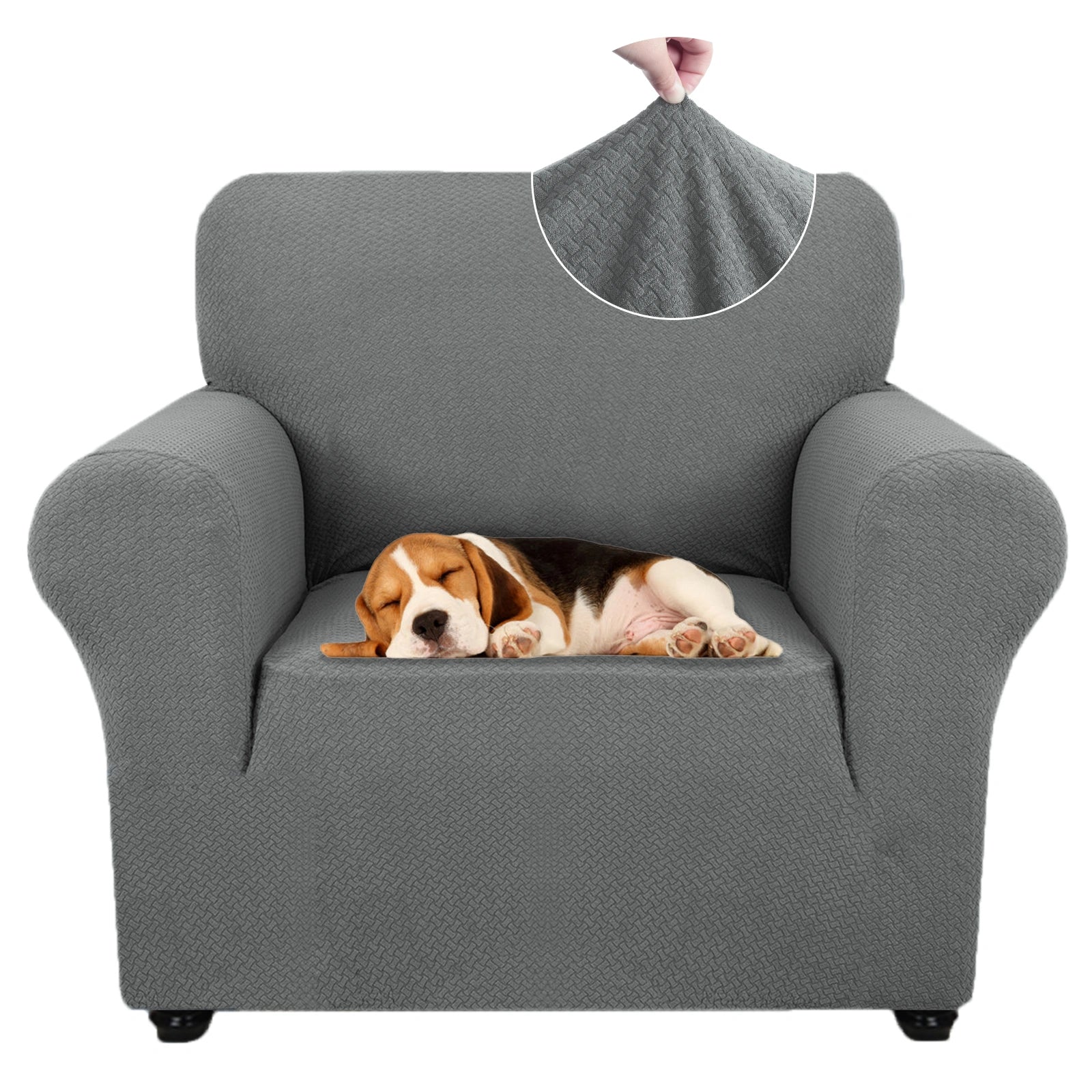 YSTYLE Cubierta de Sofá para 1 Asiento – Jacquard Elástico, Antideslizante, A prueba de Gatos, Lavable, Cubierta Completa-Enlace 
