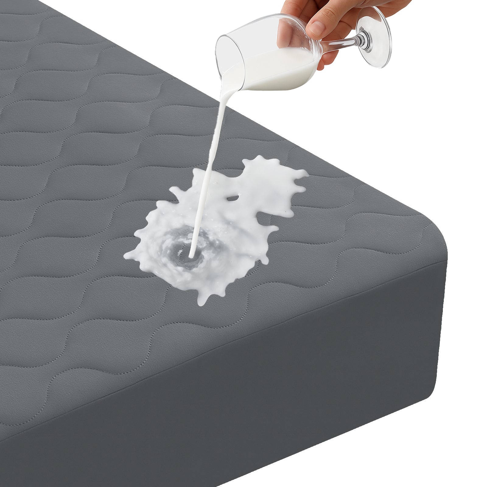 Waterproof Quilted Mattress Protector 160x190cm with Deep Pocket