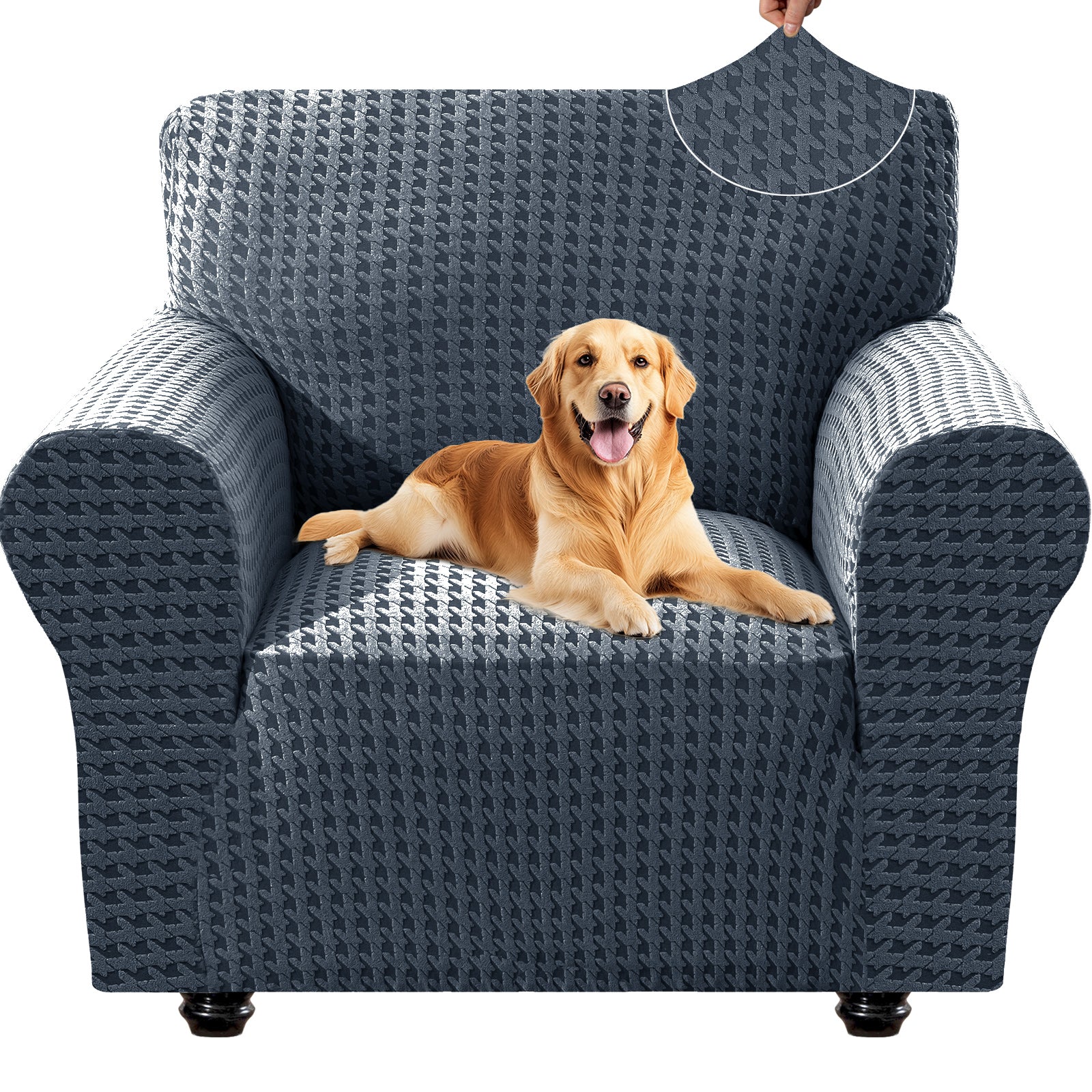 Ystyle 1-Seat Sofa Cover with Armrests, Elastic Universal Seat Cover, Anti-Scratch Universal Sofa Cover, Anti-Slip Washable Sofa Protector, Stain-Resistant