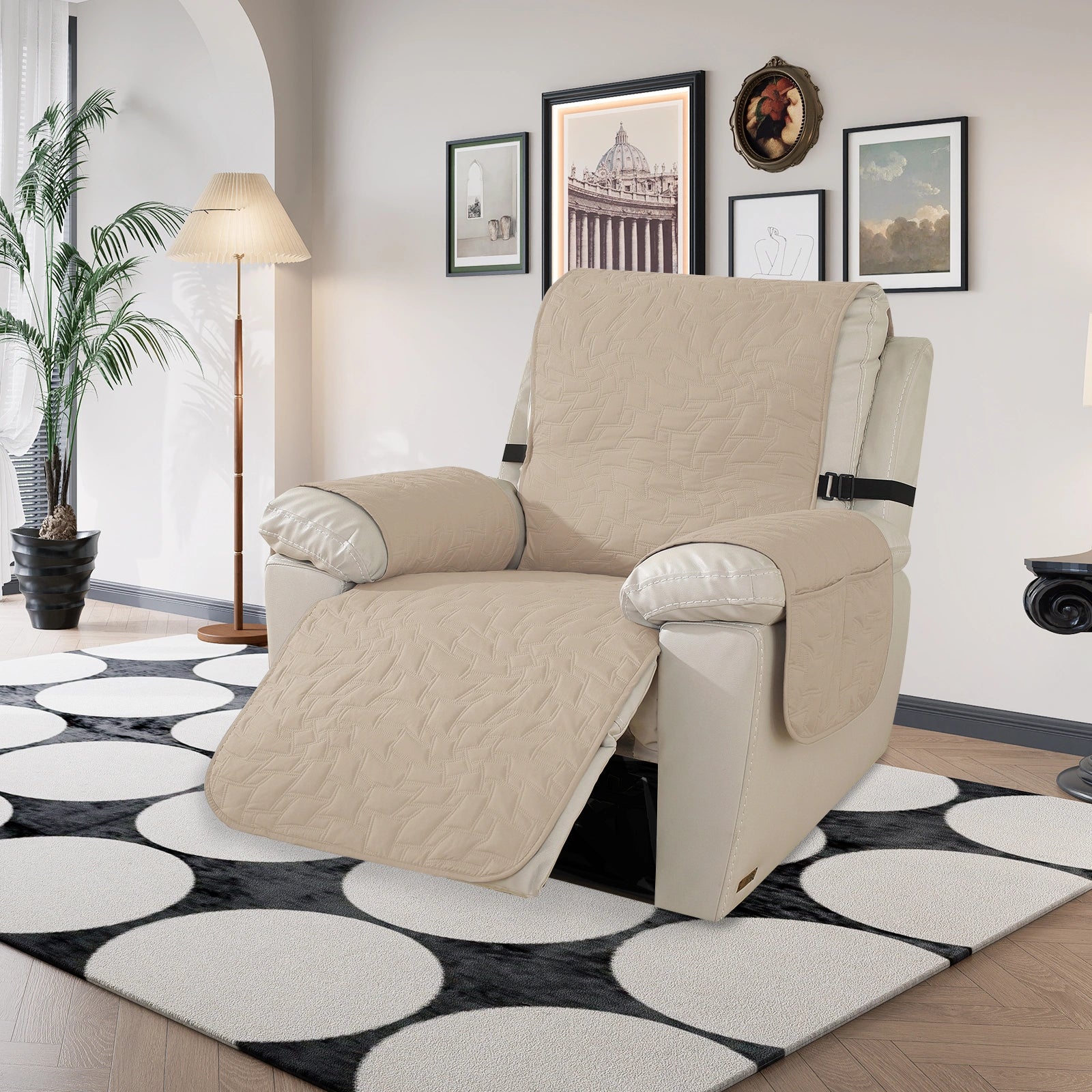 
YSTYLE 1 Asiento-Gran Cubierta de Sillón Reclinable – Impermeable, Antideslizante, Ajuste Elástico con Apoyabrazos