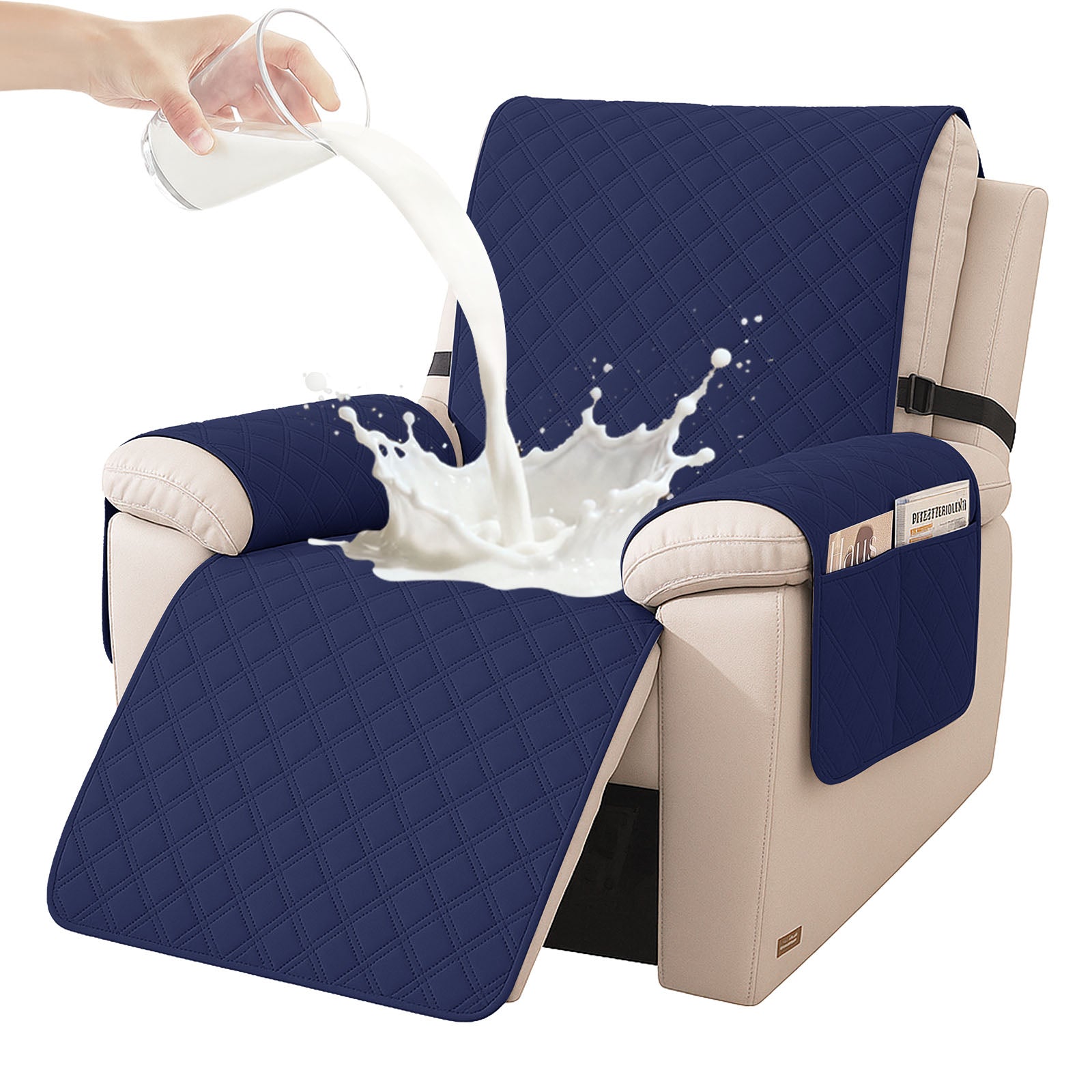 YSTYLE Waterproof Armchair Cover with Pockets and Non Slip Backing-YSTYLE