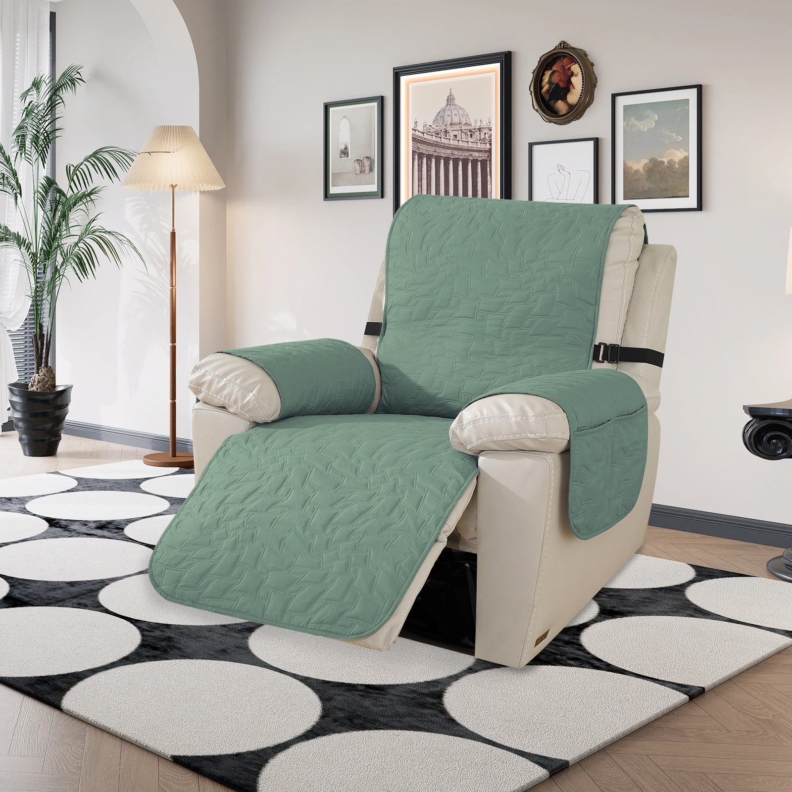 
YSTYLE 1 Asiento-Gran Cubierta de Sillón Reclinable – Impermeable, Antideslizante, Ajuste Elástico con Apoyabrazos