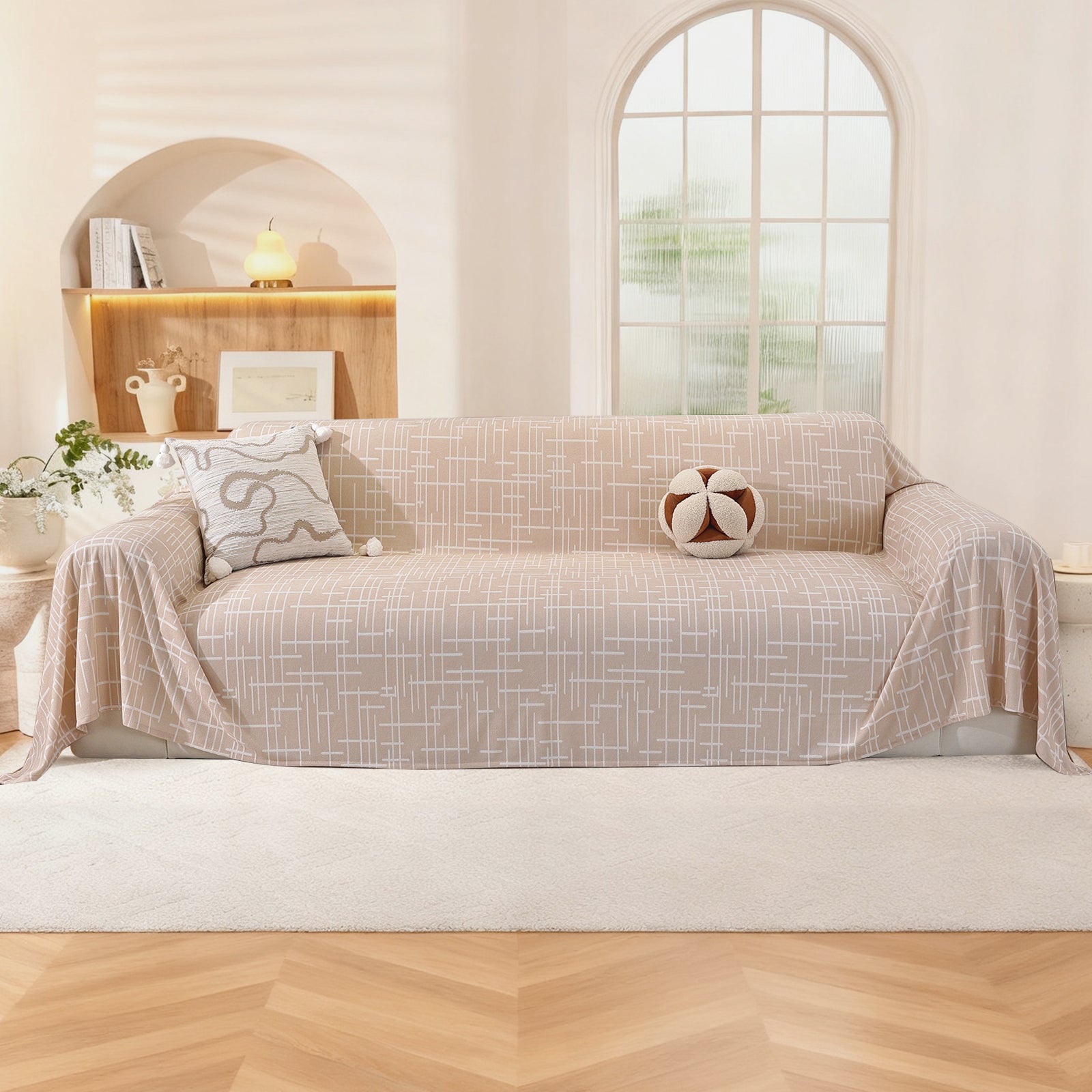 Ystyle 1-Seater  Sofa Cover with Armrests, 180x230 CM, Universal Sofa Protector, Decorative Armchair Slipcover, Ideal as Furniture Throw, Full-Cover Anti-Stain Sofa Sheet