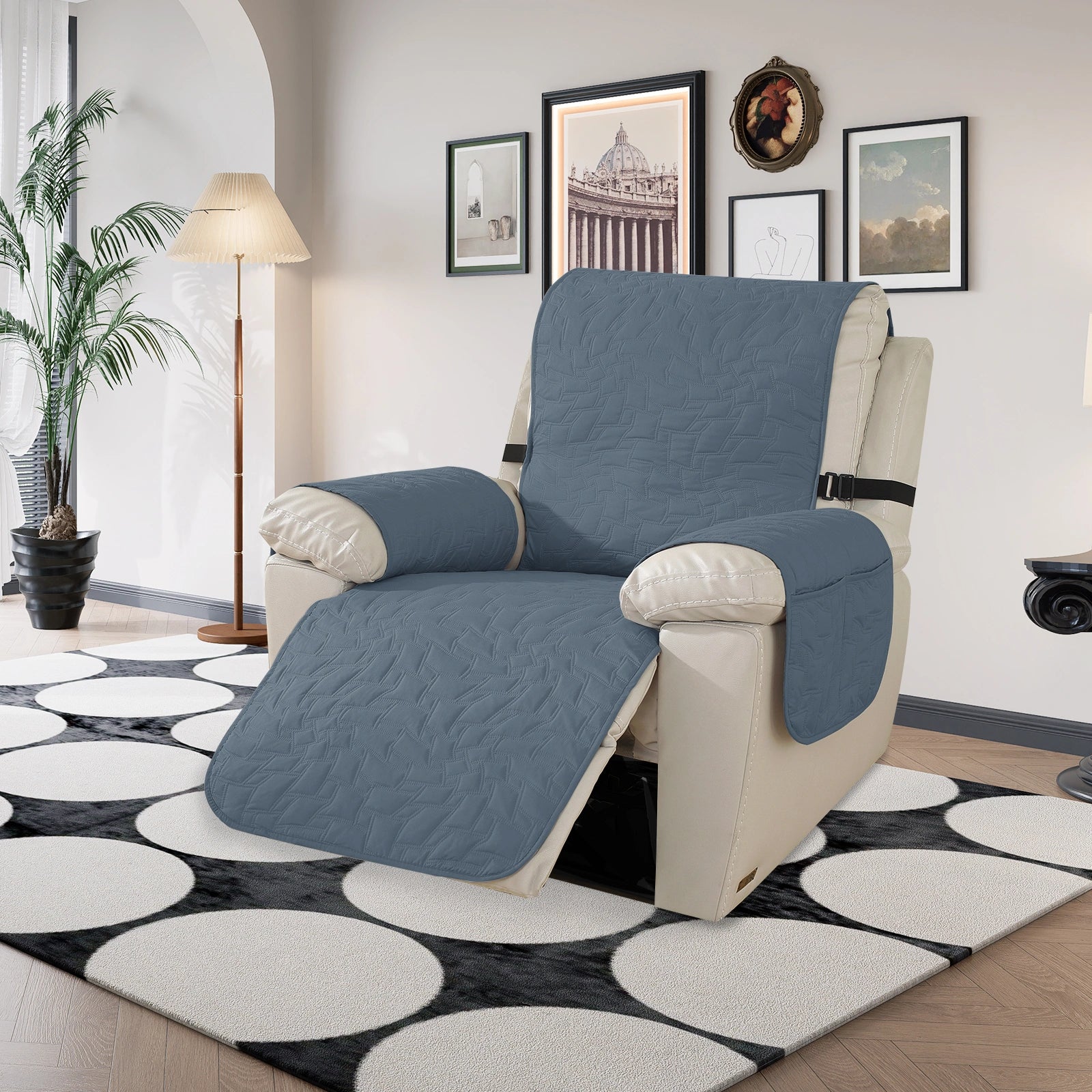 
YSTYLE 1 Asiento-Gran Cubierta de Sillón Reclinable – Impermeable, Antideslizante, Ajuste Elástico con Apoyabrazos