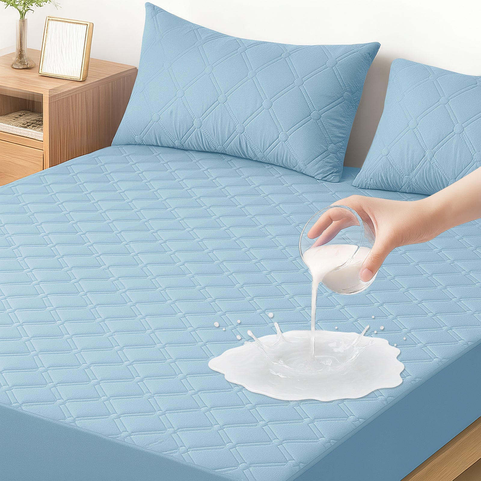 Ystyle Waterproof Mattress Protector – Double Size 160x190 cm Anti-Allergy & Scratch Resistant