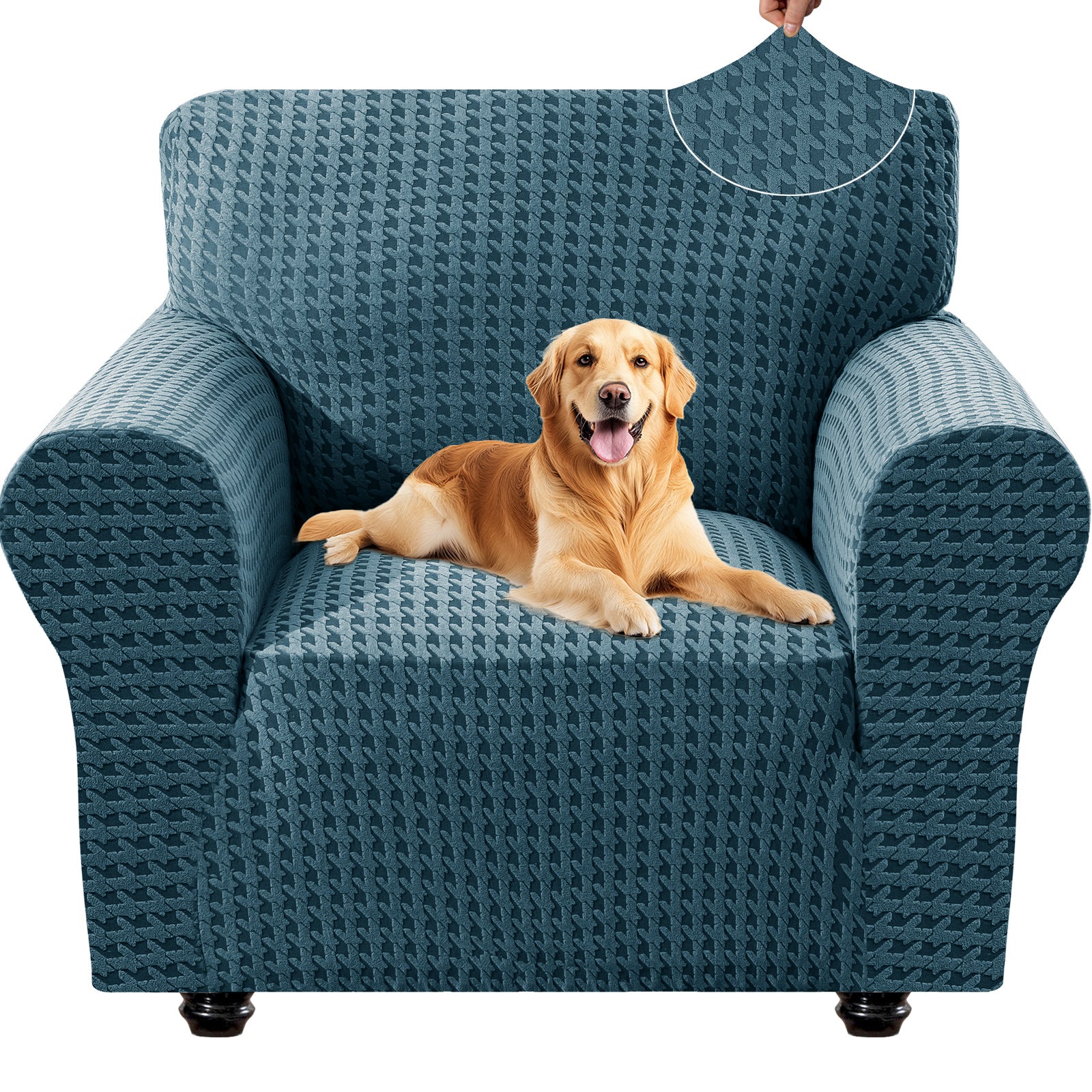 Ystyle 1-Seat Sofa Cover with Armrests, Elastic Universal Seat Cover, Anti-Scratch Universal Sofa Cover, Anti-Slip Washable Sofa Protector, Stain-Resistant