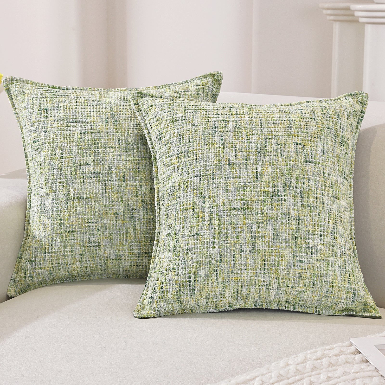 Ystyle Chenille Sofa Cushion Covers 60 x 60 cm, 2 Pieces, Soft Durable Cushion Cover, Sofa Cushion Cover with Corazón Shape, Elegant Decorative Pillowcase Living Room