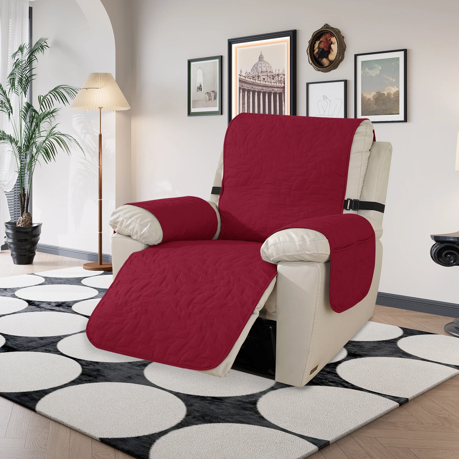 
YSTYLE 1 Asiento-Gran Cubierta de Sillón Reclinable – Impermeable, Antideslizante, Ajuste Elástico con Apoyabrazos