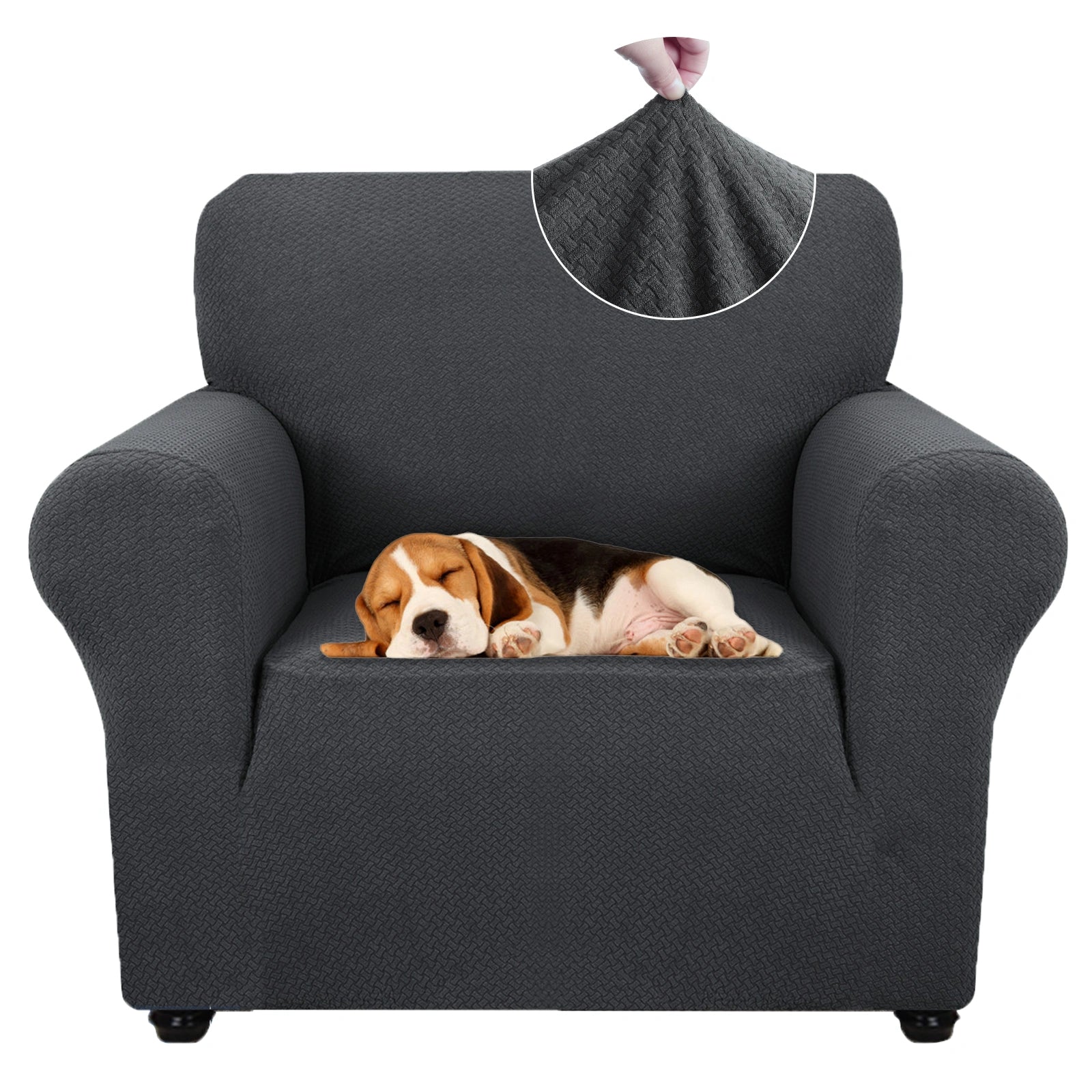 YSTYLE Cubierta de Sofá para 1 Asiento – Jacquard Elástico, Antideslizante, A prueba de Gatos, Lavable, Cubierta Completa-Enlace 