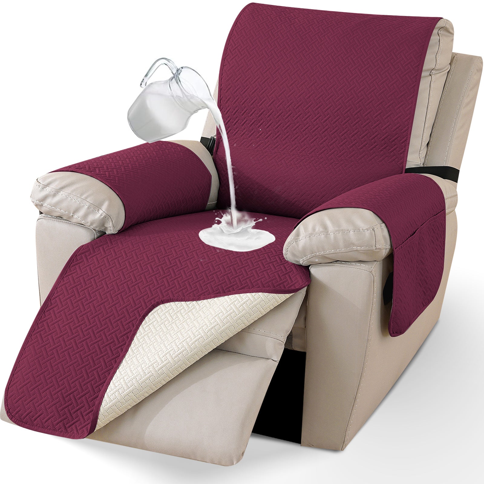 imperméable Armchair couverture with antidérapant Back and Side Pockets