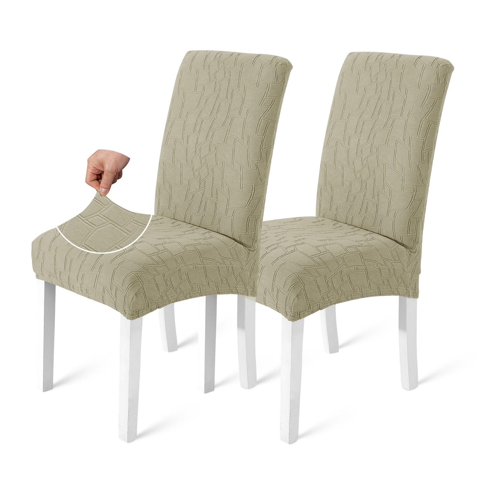 Ystyle 2-Piece Chair Covers with Backrest, Elastic Living Room Kitchen Chair Slipcovers, Soft Comfortable Anti-Scratch Chair Covers, Easy to Clean and Durable, Washable Removable