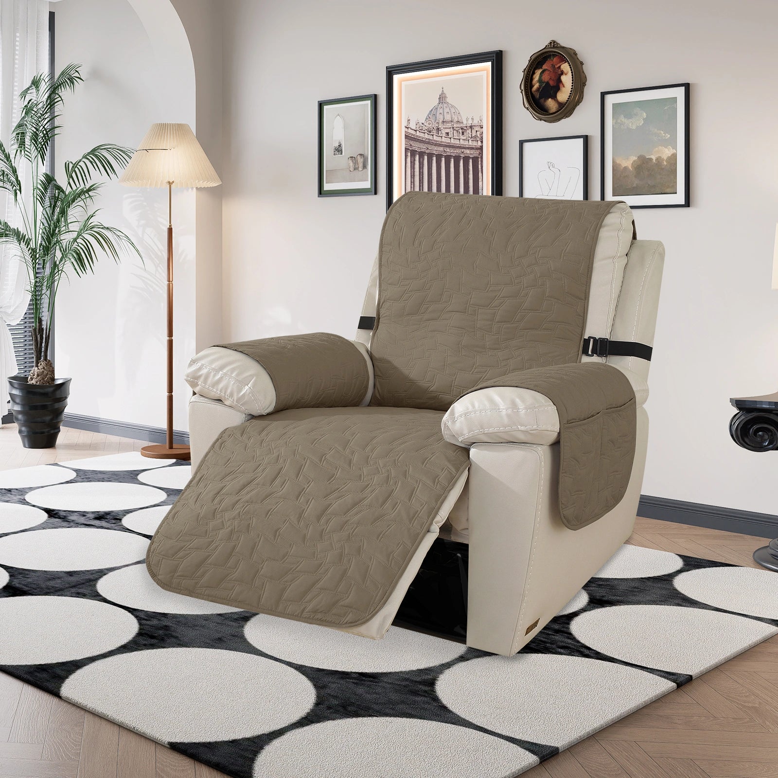 
YSTYLE 1 Asiento-Gran Cubierta de Sillón Reclinable – Impermeable, Antideslizante, Ajuste Elástico con Apoyabrazos