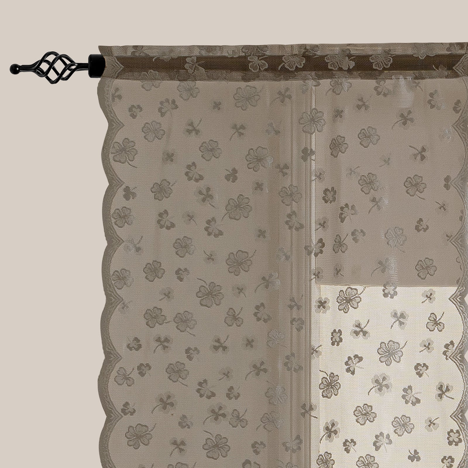 Ystyle 2 Panels Set, Semi-Sheer Indoor Curtains, 70x150cm, Classic Lace Voile Curtains with Rod Pocket, Lightweight
