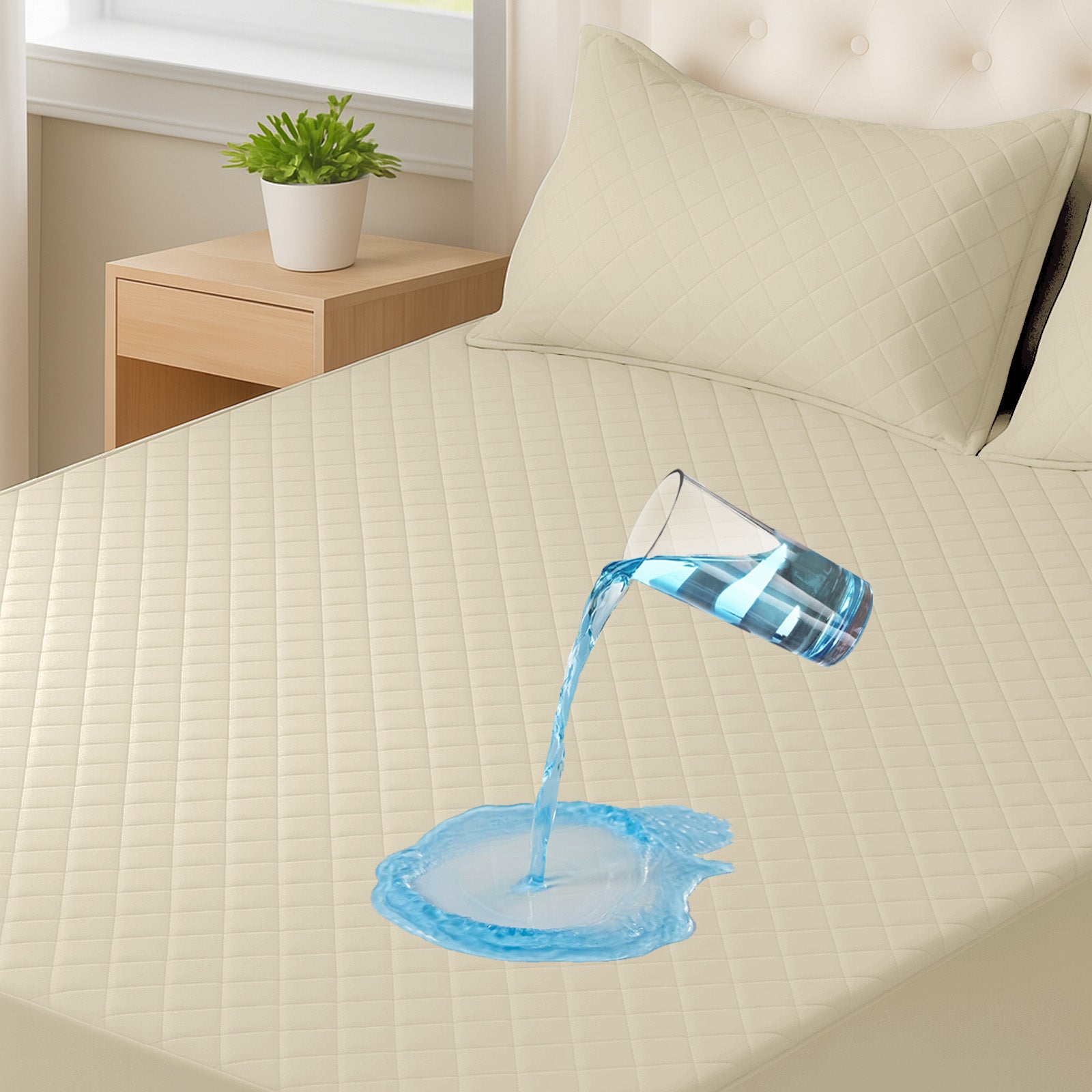 Waterproof Mattress Protector 90x190cm with Deep Pocket