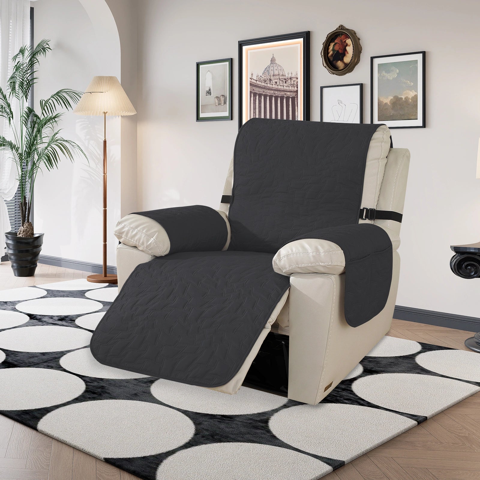 
YSTYLE 1 Asiento-Gran Cubierta de Sillón Reclinable – Impermeable, Antideslizante, Ajuste Elástico con Apoyabrazos