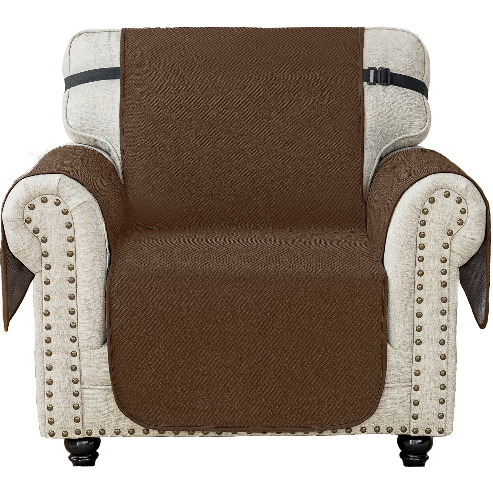 3 Seater Sofa Cover with Armrests in Non-Slip Scratch-Resistant Geometric Fabric