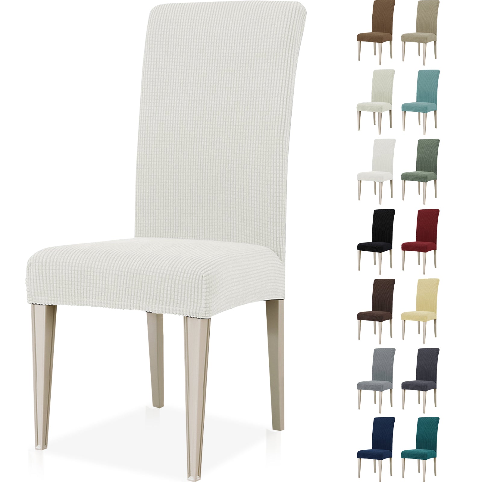 YSTYLE 6 Pieces Stretch Dining Chair Covers Jacquard Pattern