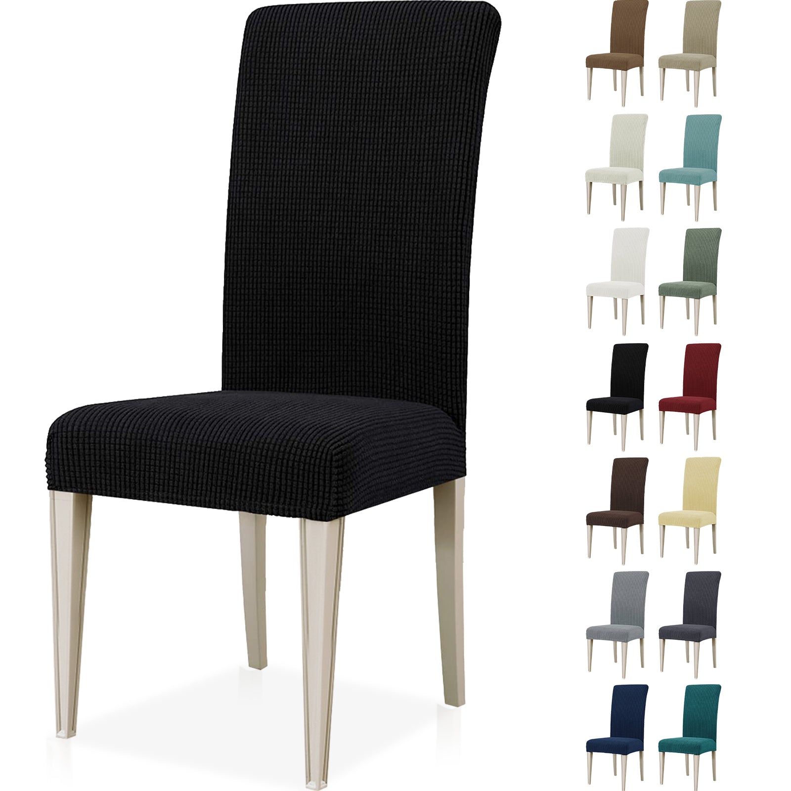 YSTYLE 4 Pieces Stretch Dining Chair Covers Jacquard Pattern
