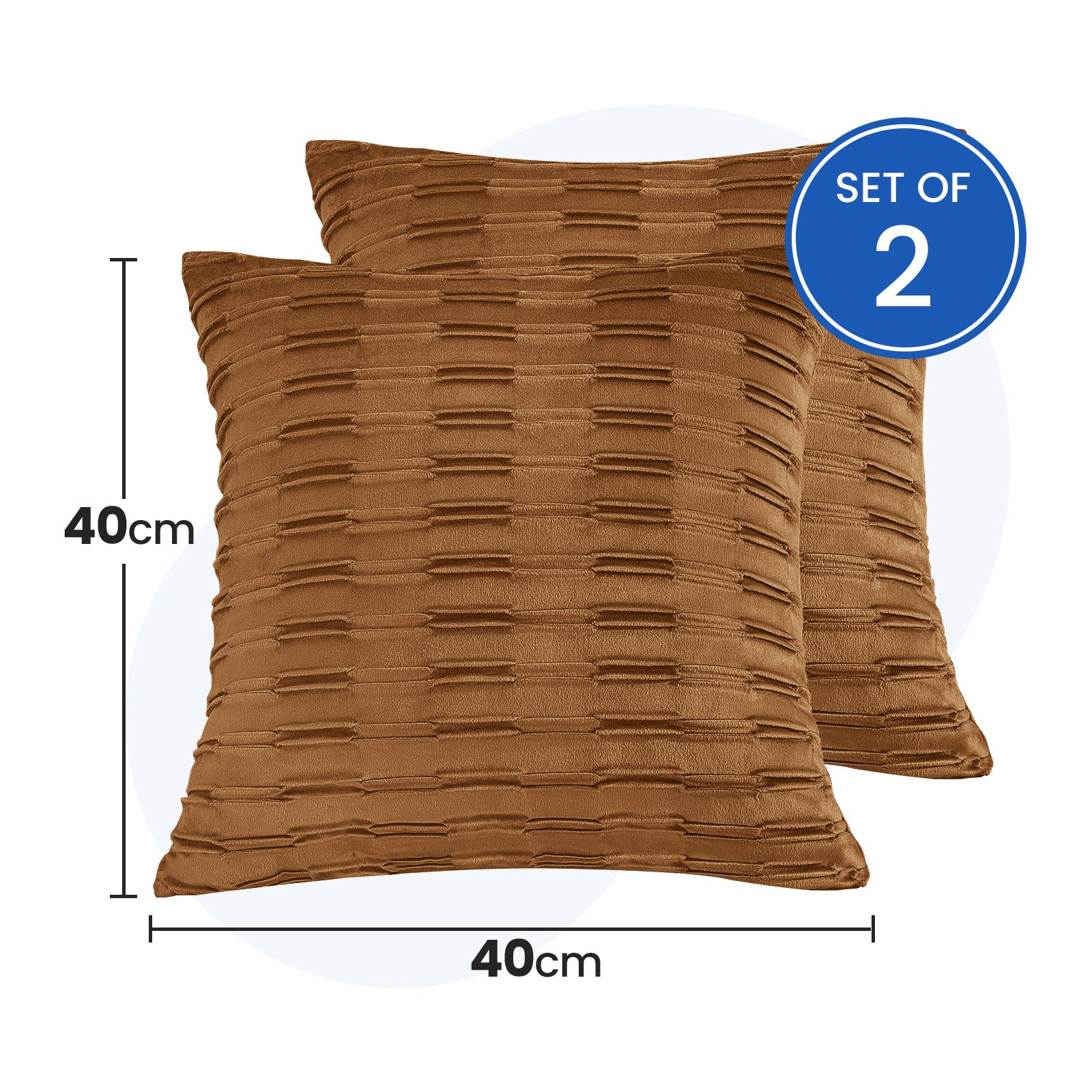 Ystyle Sofa Cushion Covers 40 x 40 cm Set of 2 Soft Velvet Sofa Cushion Covers Modern Bedroom Sofa Bed Invisible Zipper Washable Elegant Durable