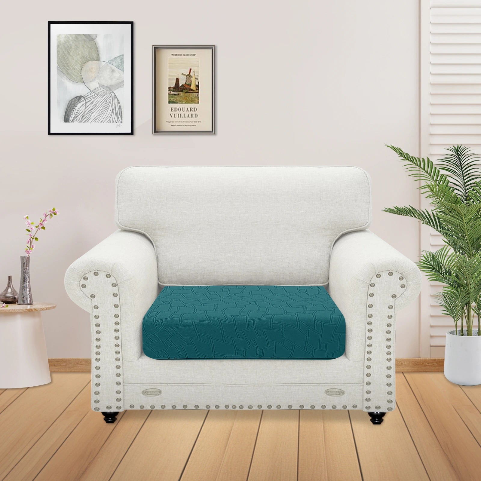 YSTYLE 1 Pieza-Tapa de Cojín para Sofá Grande – Ajuste elástico, Antideslizante, Diseño geométrico, Uso universal, Lavable