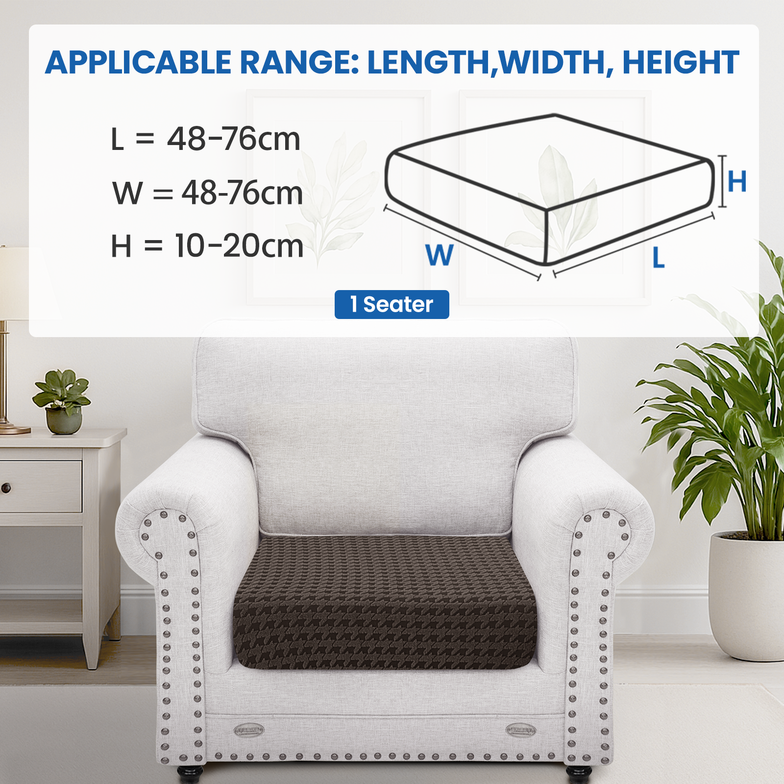 Ystyle 1-Seat Elastic Sofa Seat Cover, Stretch Sofa Cushion Covers, Universal Sofa Cushion Cover, Cushion Covers for Sofas, Sofa Seat Cover